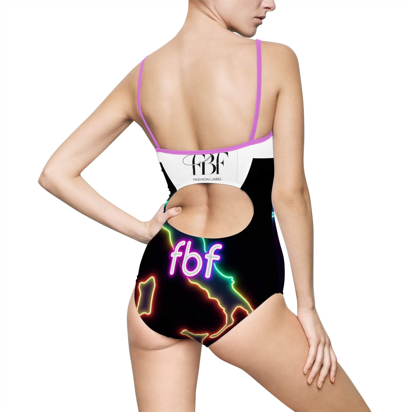 Neon Graphic Women's Swimsuit, Stylish Swimwear for Beach Days, Pool Parties, Summer Vacation, Gifts for Fashion Lovers