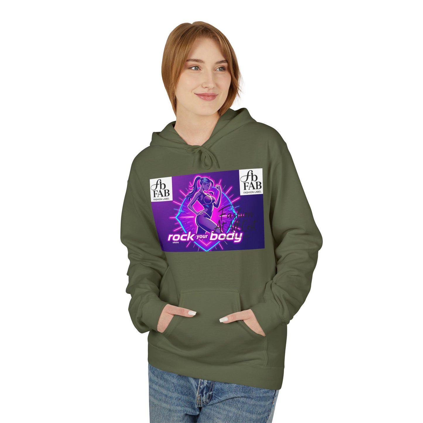 Rock Your Body Fleece Hoodie | Unisex Midweight Hoodie, Cozy Sweatshirt, Unique Gift for Fitness Lovers, Casual Wear, Music Inspired Apparel