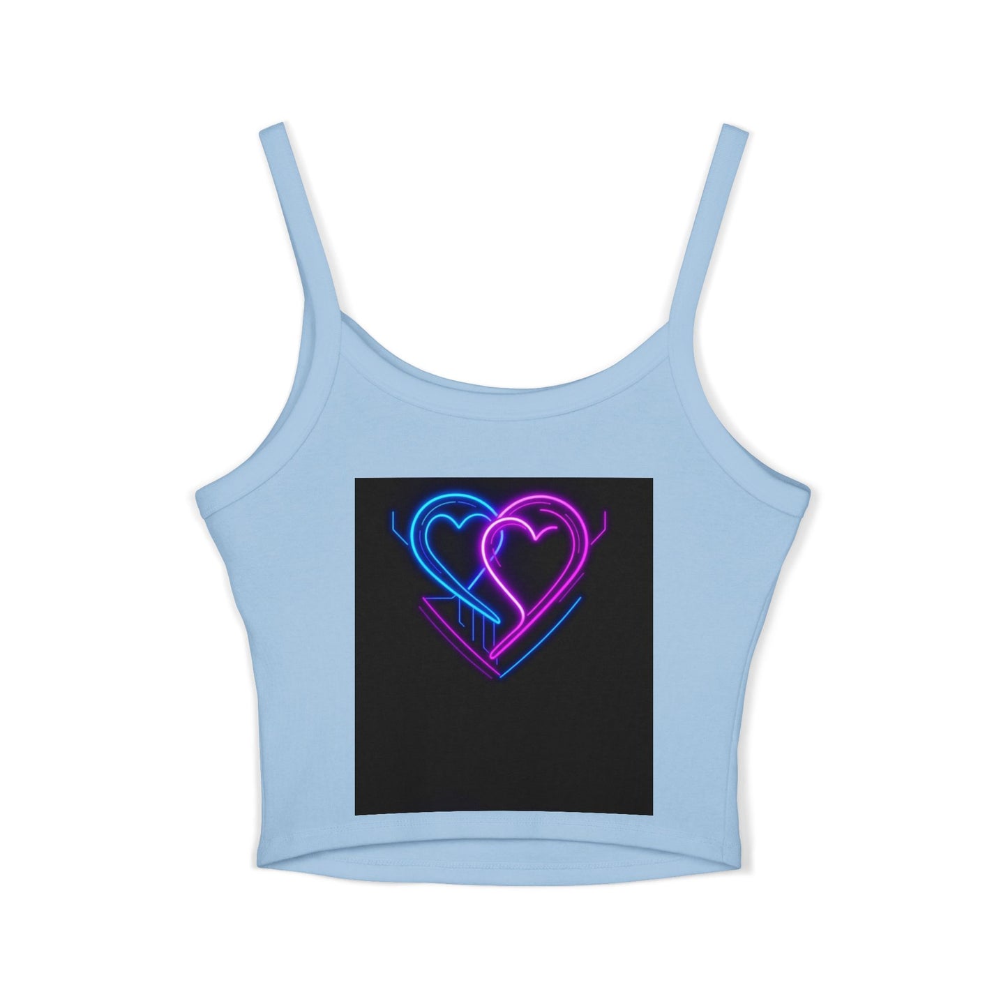 Neon Vibes Spaghetti Strap Tank Top, Stylish Crop Top, Summer Wear, Festival Fashion, Music Concert Top, Gifts for Her