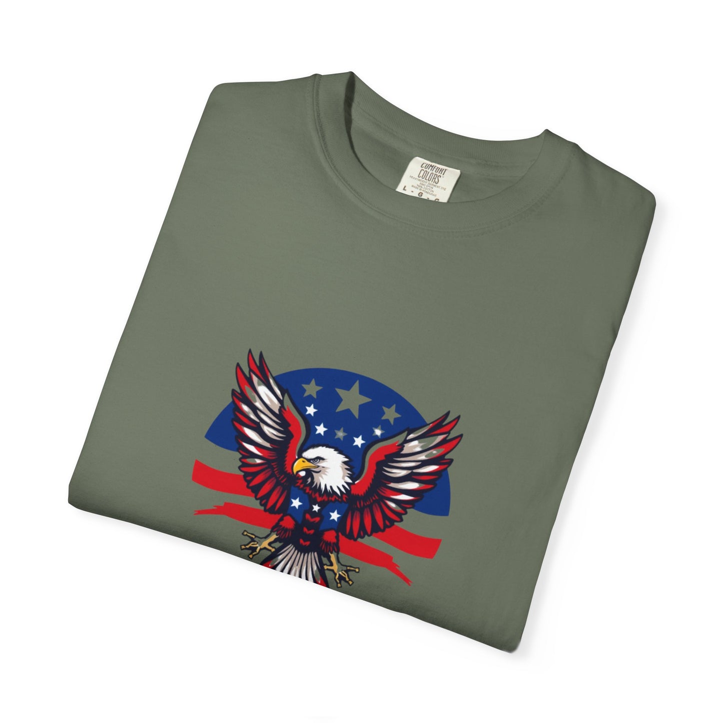 Patriotic T-Shirt with Eagle Graphic | Faith By Flag Tee, Unisex Apparel, Independence Day Shirt, Casual Wear, Gift for Veterans