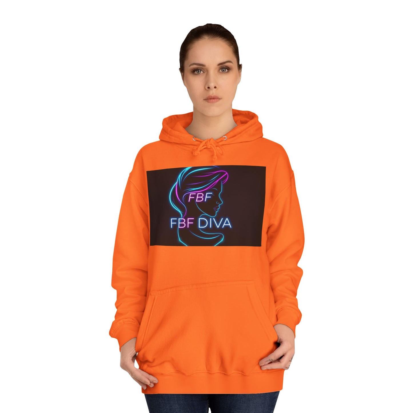 Neon FBF College Hoodie, Unisex Streetwear, Stylish Campus Apparel, Cozy Gift for Students, Trendy College Wear, FBF Diva Hoodie