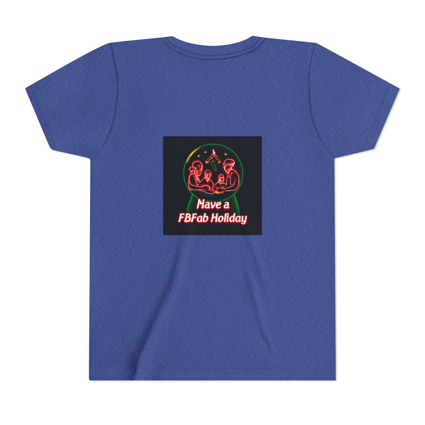 Youth Christmas Short Sleeve Tee, Holiday Tee, Xmas Gift for Kids, Fun Tee for Celebrations, Winter Festive Shirt
