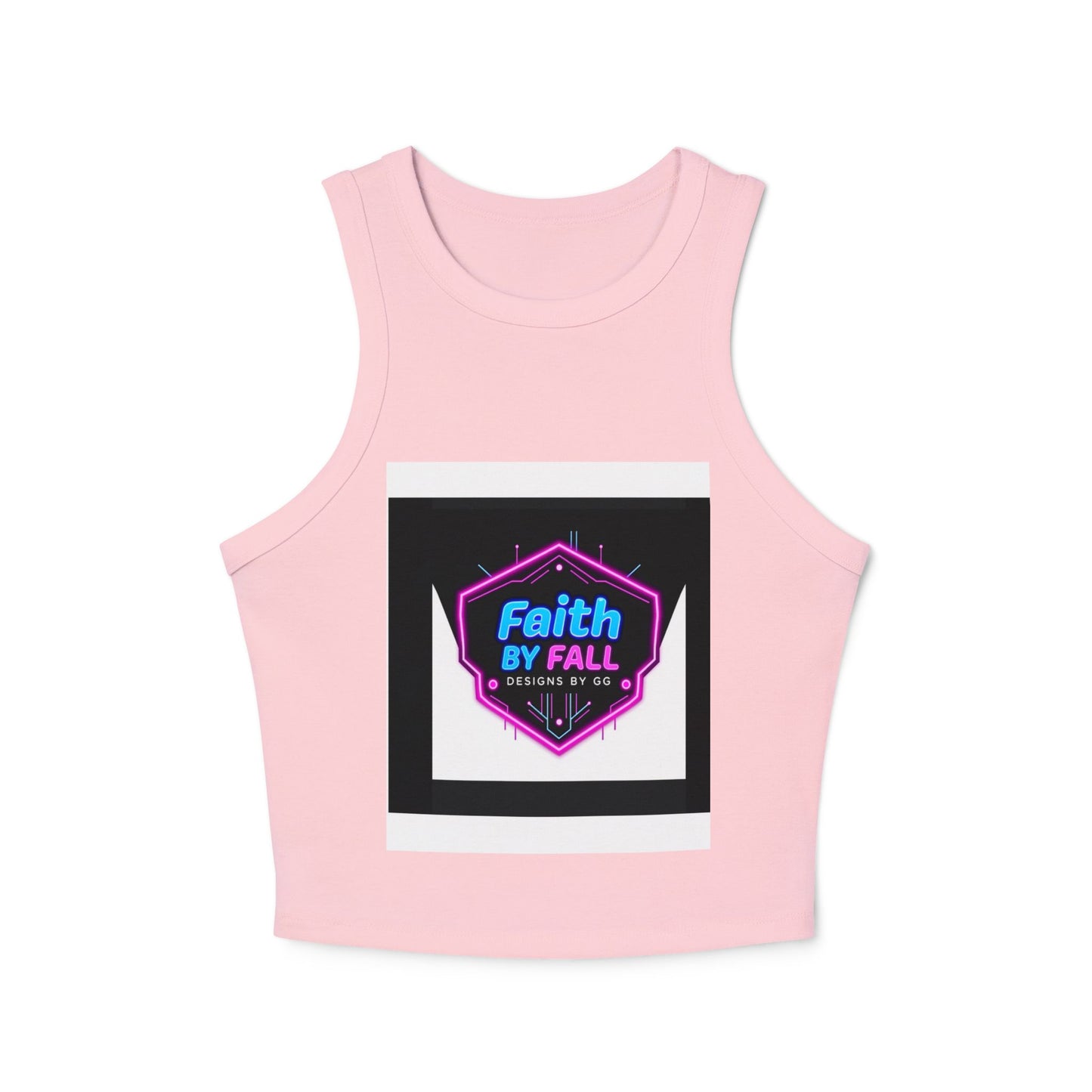 Neon Graphic Racer Tank Top, Faith by Fall, Classy Chic, Trendy Summer Top, Women’s Casual Wear, Stylish Athletic Top, Gift for Her