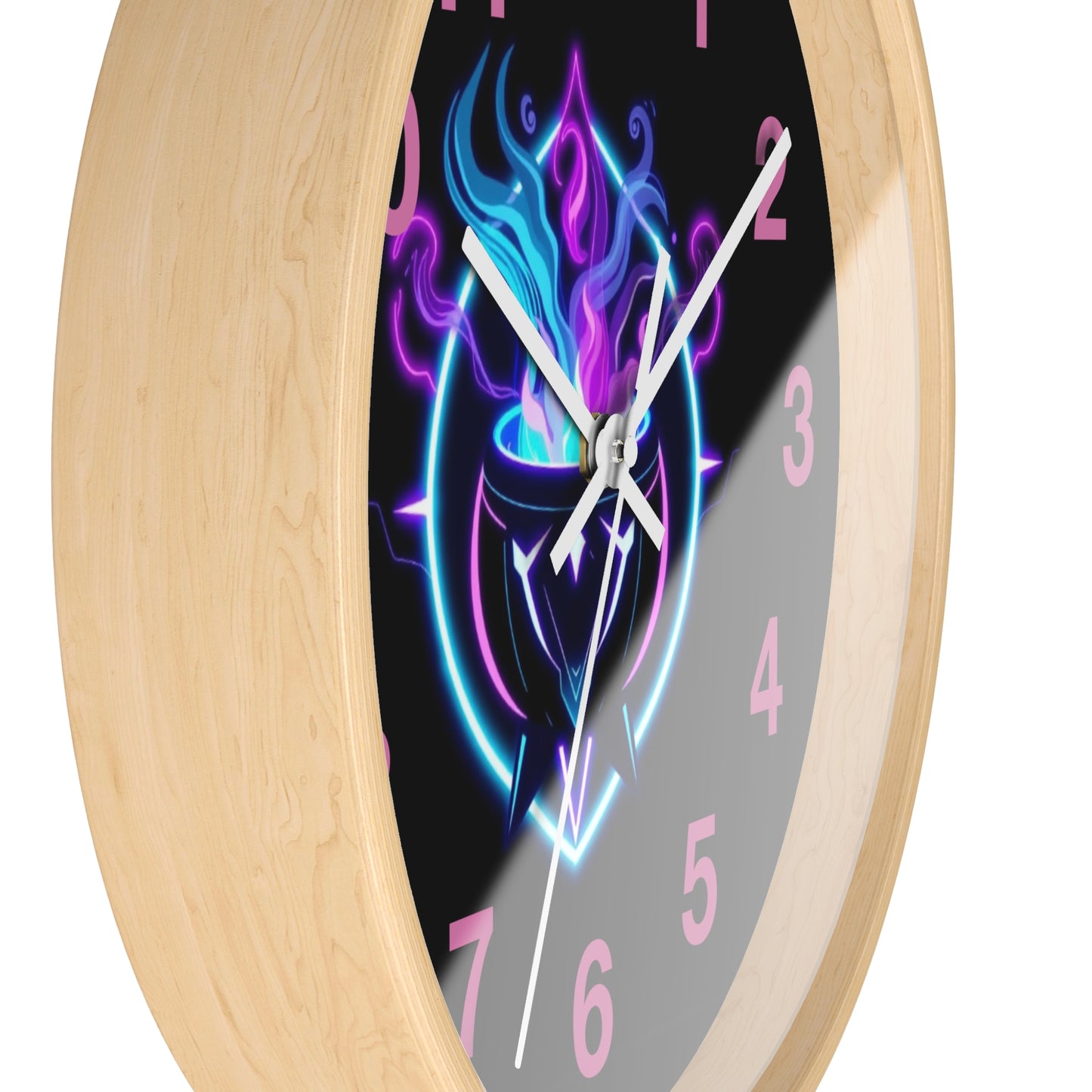 Mystical Flames Wall Clock - Unique Decorative Clock, Home Decor, Gift for Gamers, Fantasy Lovers, Modern Aesthetic