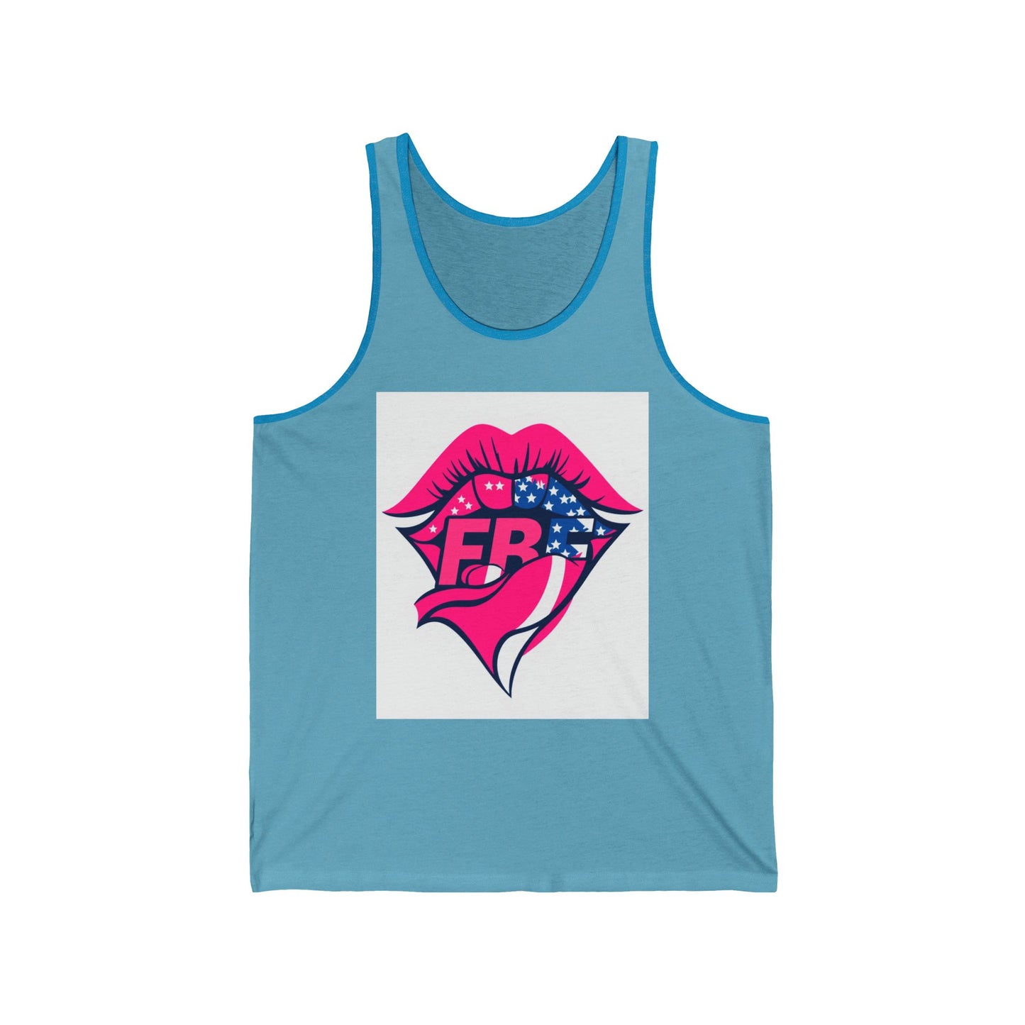 Patriotic Kiss Unisex Jersey Tank, Summer Top, Pride Apparel, Festival Wear, Casual Outfit, Gift for Her