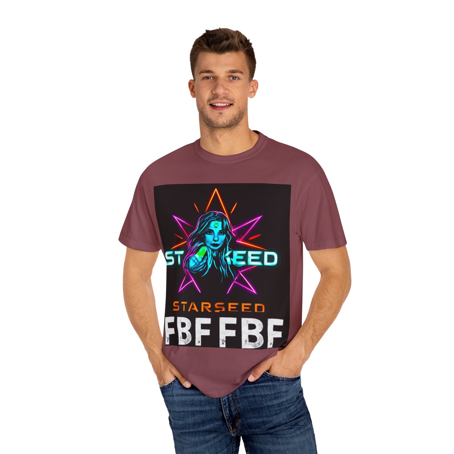Neon Graphic T-Shirt - Starseed FBF Tee, Unisex Fashion, Cool Gift, Festival Wear, Retro Style, Casual Streetwear