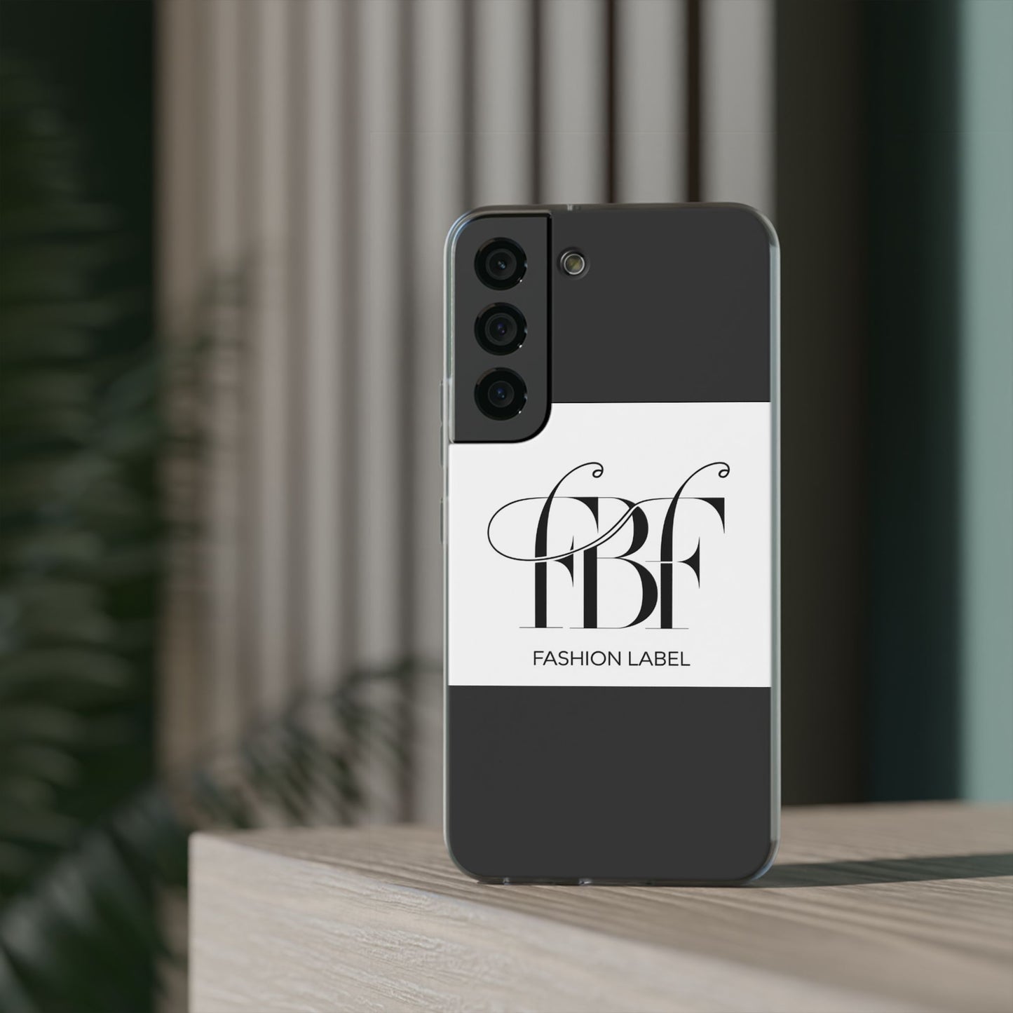 Chic Flexi Phone Case with Fashion Label Design