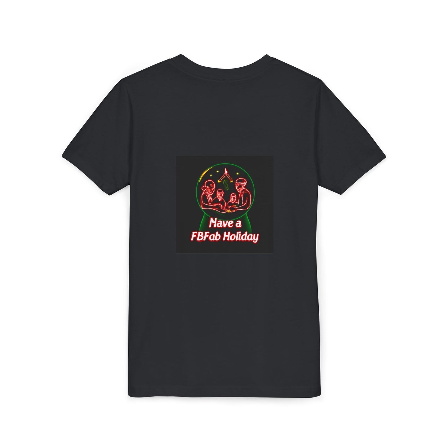 Youth Christmas Short Sleeve Tee, Holiday Tee, Xmas Gift for Kids, Fun Tee for Celebrations, Winter Festive Shirt