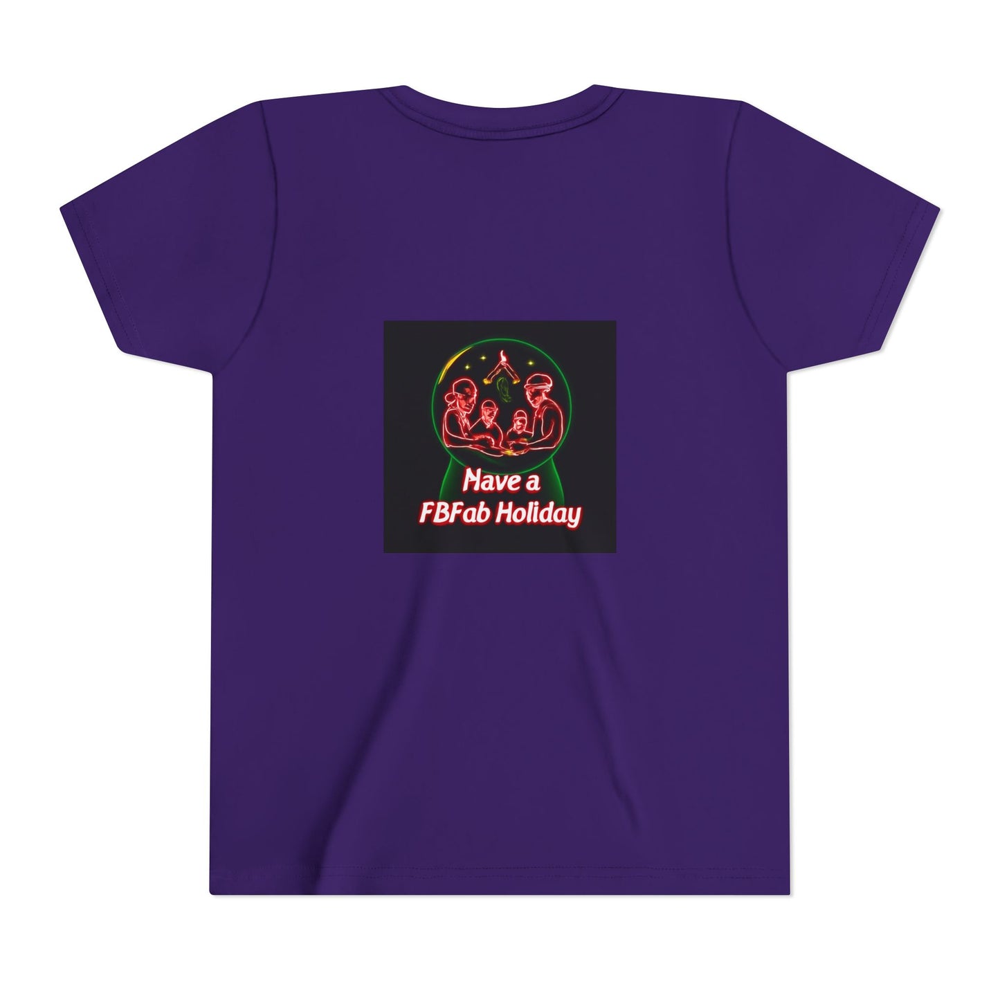 Youth Christmas Short Sleeve Tee, Holiday Tee, Xmas Gift for Kids, Fun Tee for Celebrations, Winter Festive Shirt