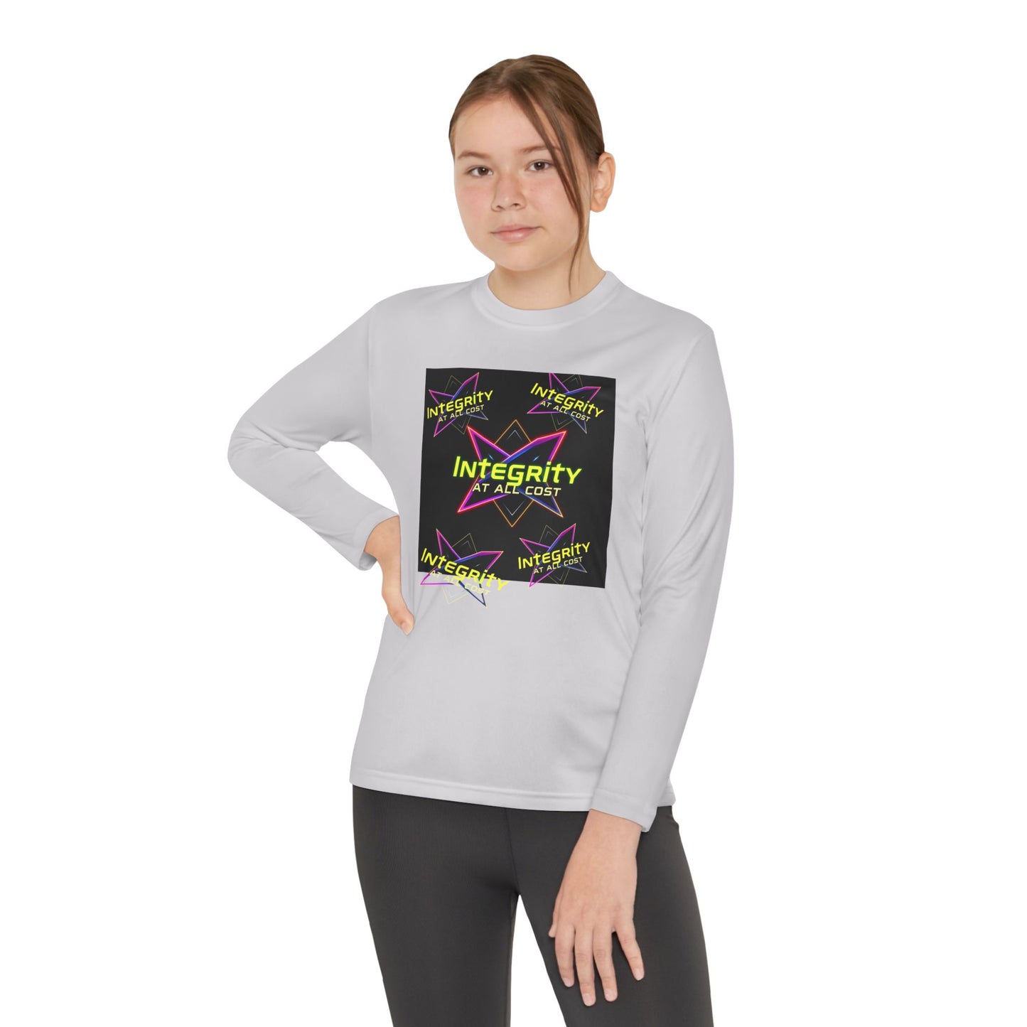 Integrity Youth Long Sleeve Tee, Cool Graphic Shirt, Motivational Apparel, Perfect for Sports, Birthday Gift