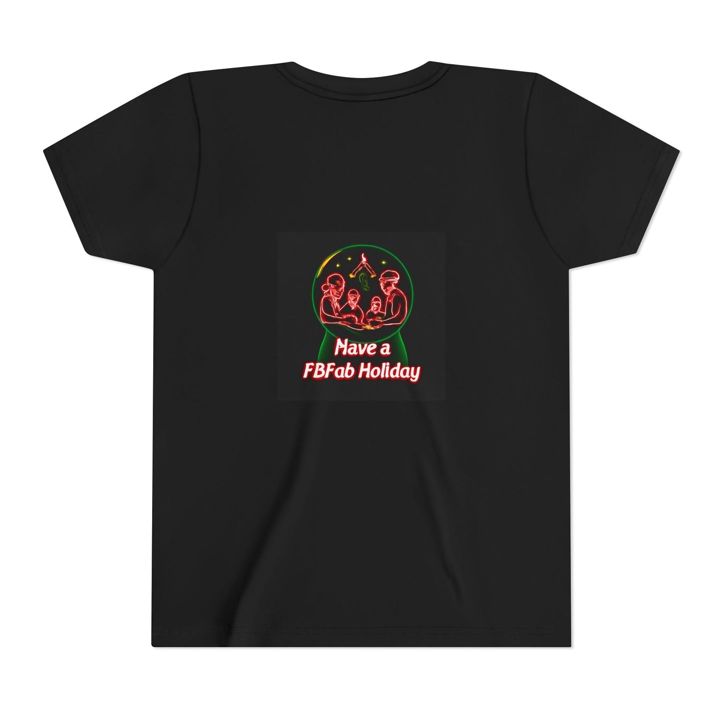 Youth Christmas Short Sleeve Tee, Holiday Tee, Xmas Gift for Kids, Fun Tee for Celebrations, Winter Festive Shirt