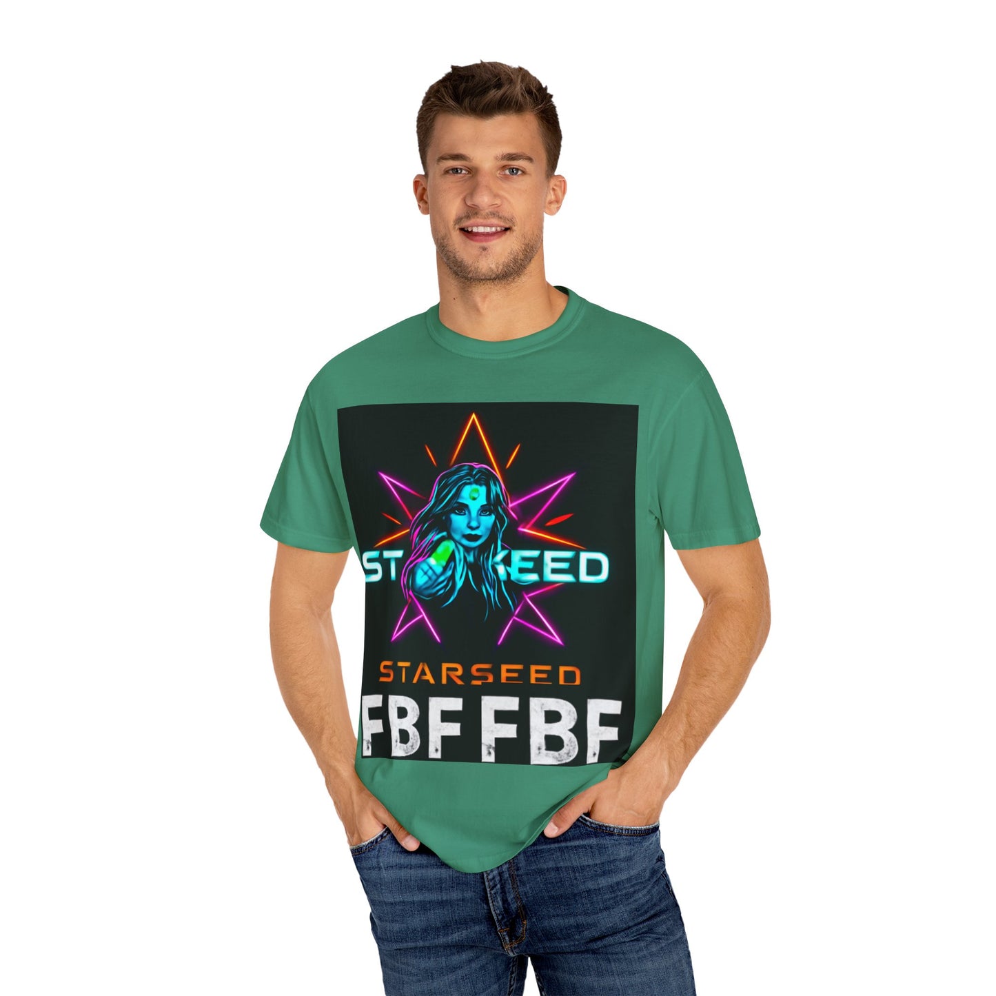 Neon Graphic T-Shirt - Starseed FBF Tee, Unisex Fashion, Cool Gift, Festival Wear, Retro Style, Casual Streetwear