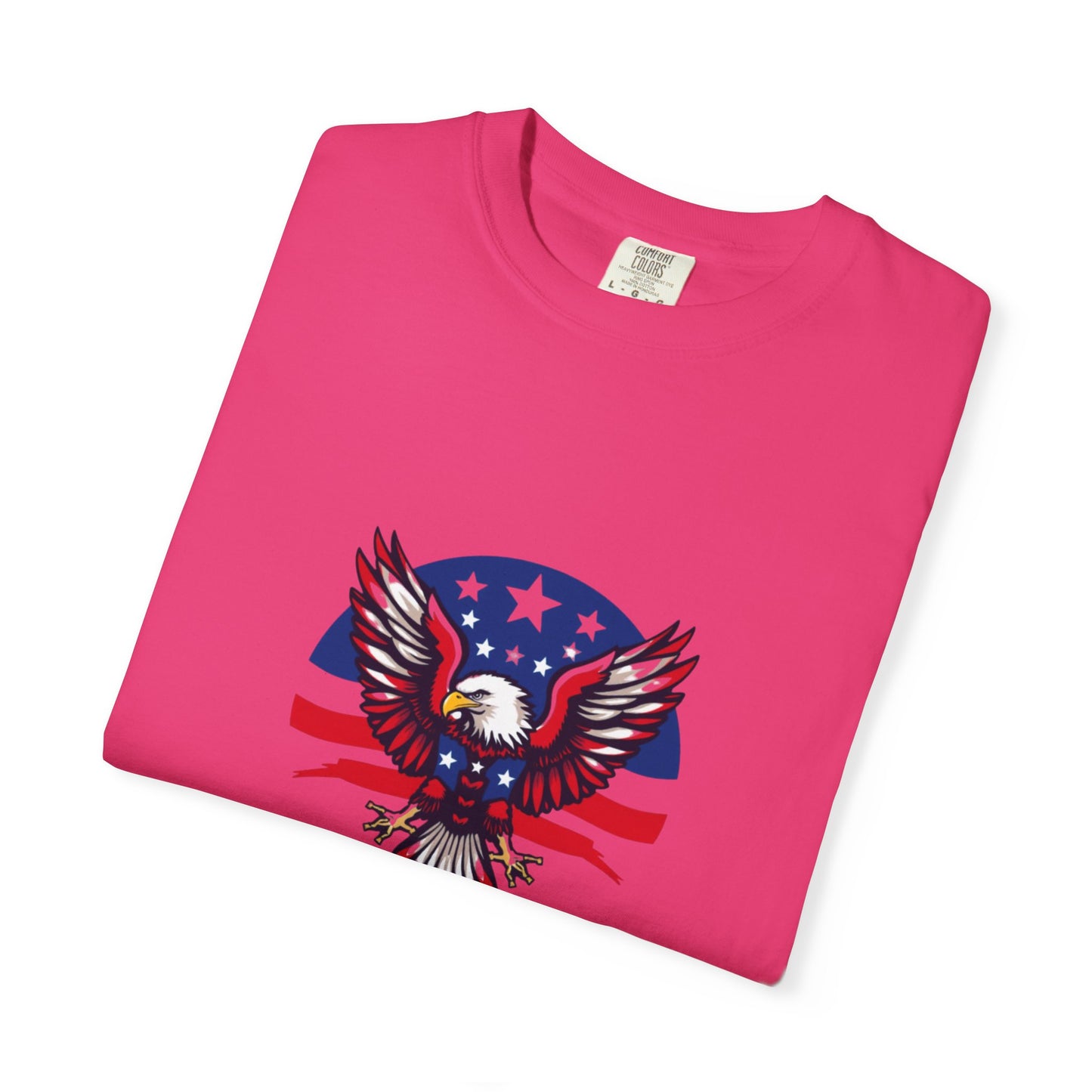 Patriotic T-Shirt with Eagle Graphic | Faith By Flag Tee, Unisex Apparel, Independence Day Shirt, Casual Wear, Gift for Veterans