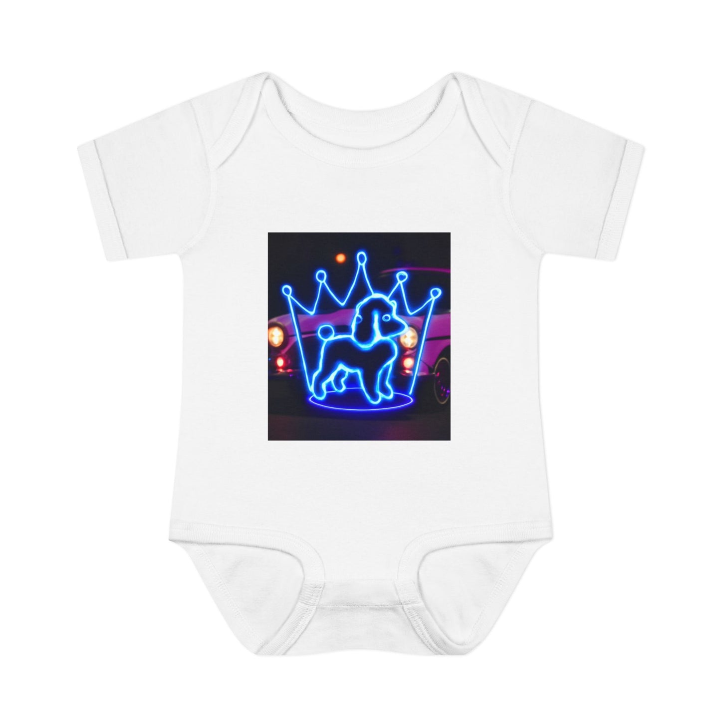 Neon Dog Crown Baby Bodysuit, Cute Infant Outfit, Baby Shower Gift, Newborn Clothes, Pet Lover Apparel, Birthday Gift for Baby