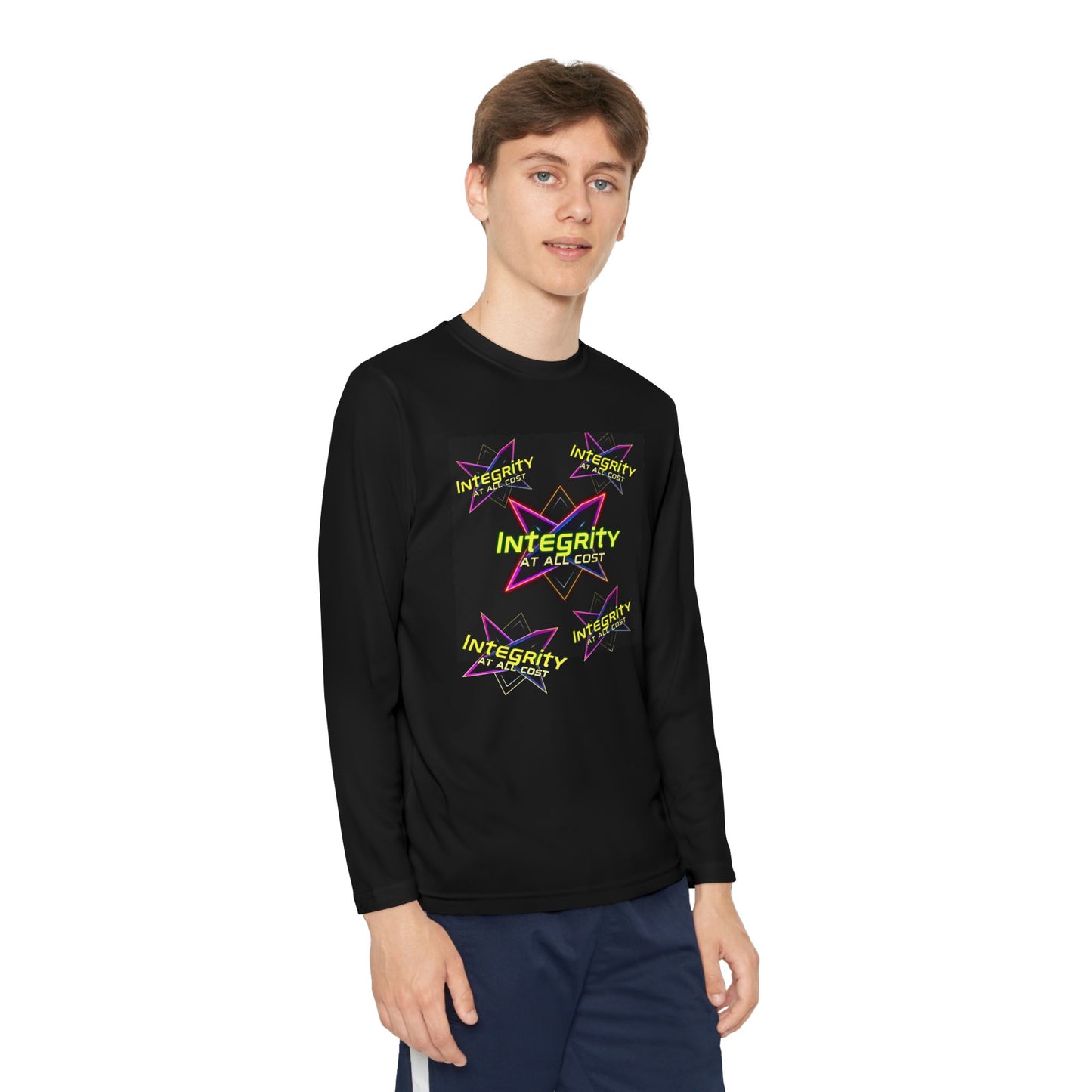 Integrity Youth Long Sleeve Tee, Cool Graphic Shirt, Motivational Apparel, Perfect for Sports, Birthday Gift