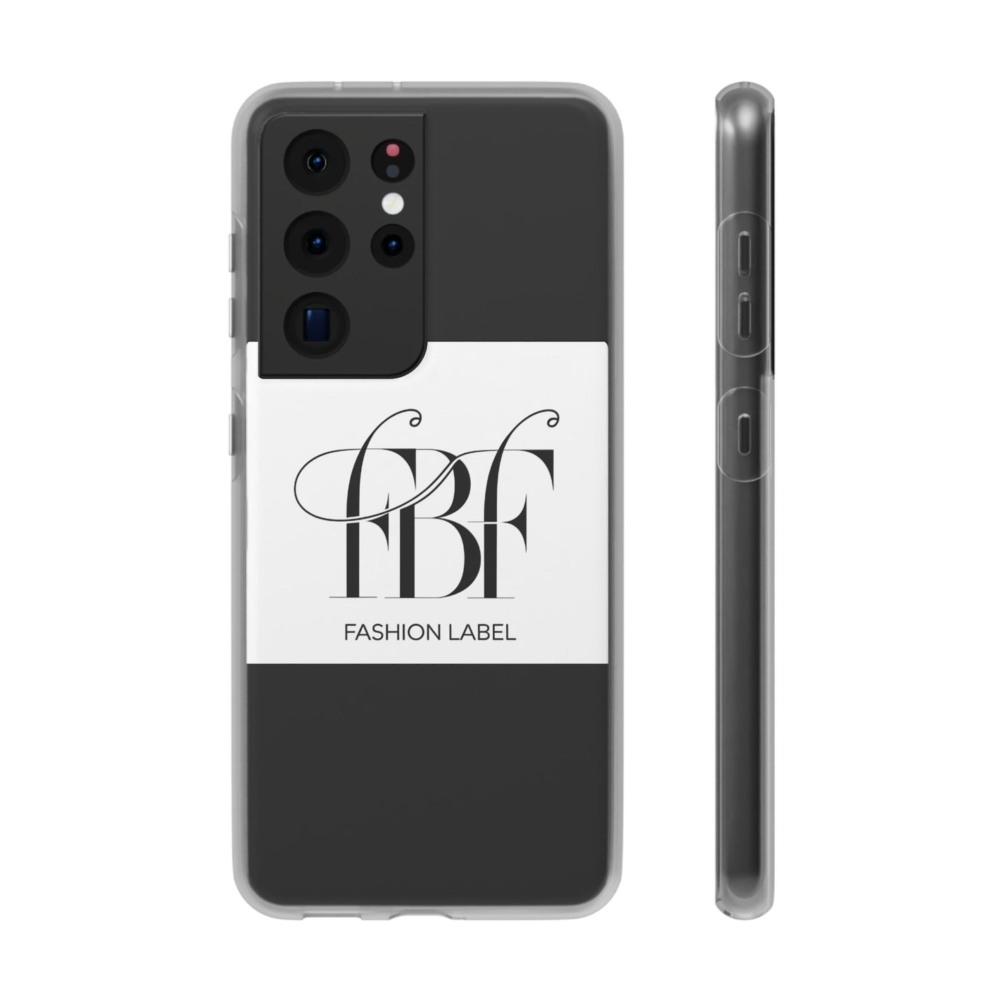 Chic Flexi Phone Case with Fashion Label Design