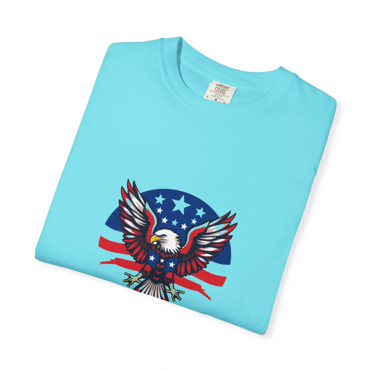 Patriotic T-Shirt with Eagle Graphic | Faith By Flag Tee, Unisex Apparel, Independence Day Shirt, Casual Wear, Gift for Veterans