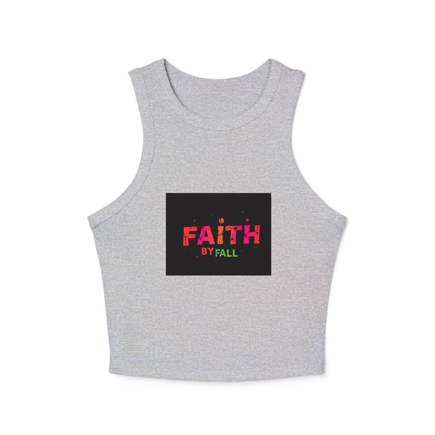 Faith by Fall Women's Micro Rib Racer Tank Top, Inspirational Summer Top, Motivational Crop Tank, Faith Apparel, Gift for Her, Casual Wear