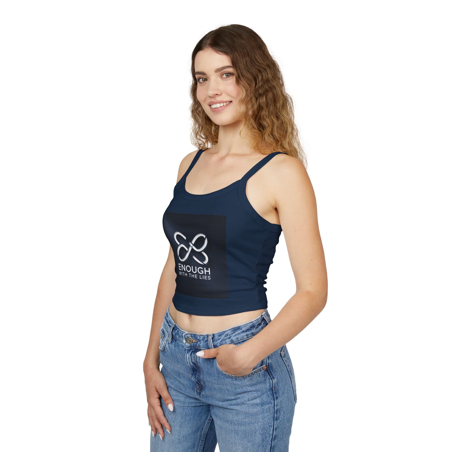 Empowering Women’s Spaghetti Strap Tank Top - 'Enough With The Lies' & 'Anti Lies' Designs