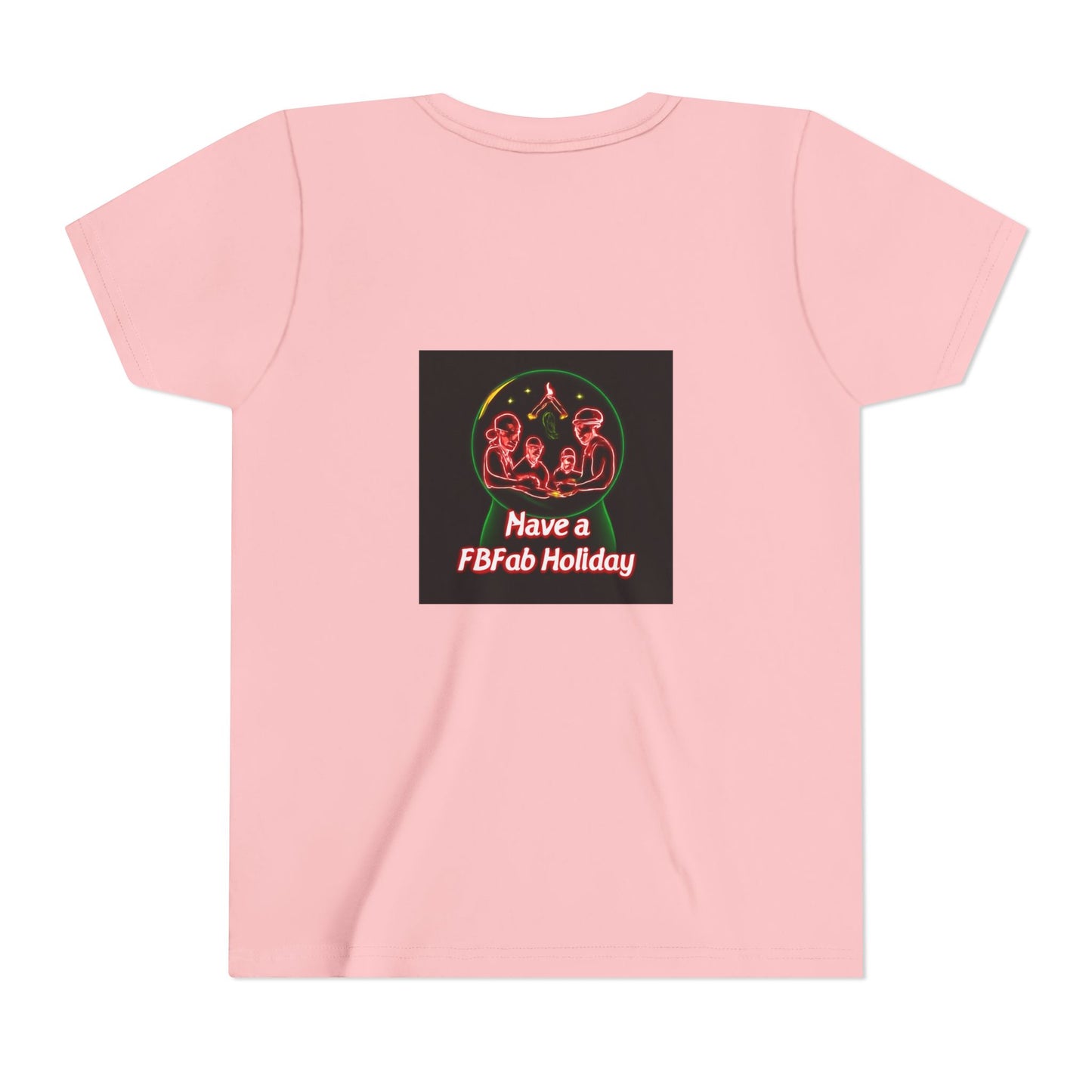 Youth Christmas Short Sleeve Tee, Holiday Tee, Xmas Gift for Kids, Fun Tee for Celebrations, Winter Festive Shirt