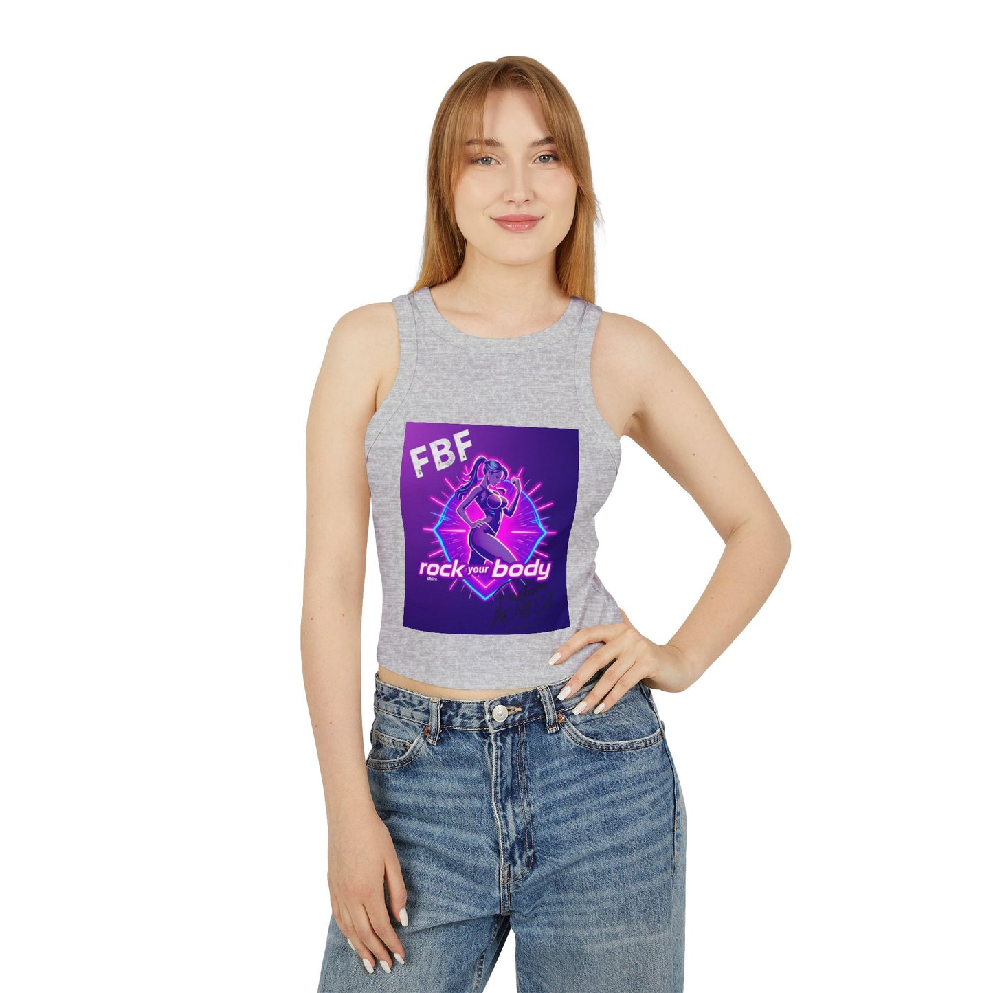 Rock Your Body Women's Racer Tank Top, Fitness Top, Workout Wear, Summer Top, Trendy Tank