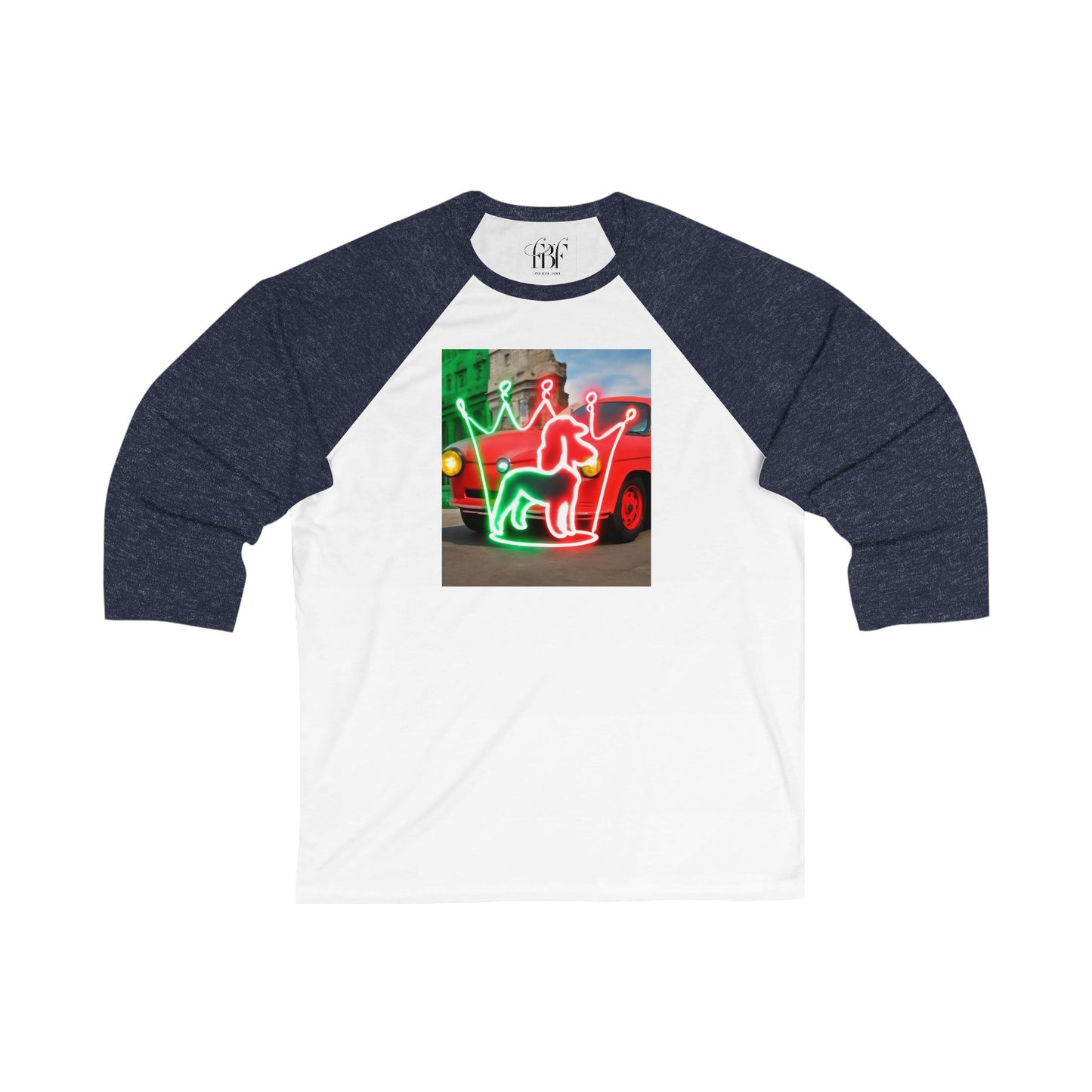 Festive Unisex Baseball Tee with Neon Holiday Design, Casual Tee, Holiday Apparel, Gift Idea, Christmas Shirt, Unisex Fashion