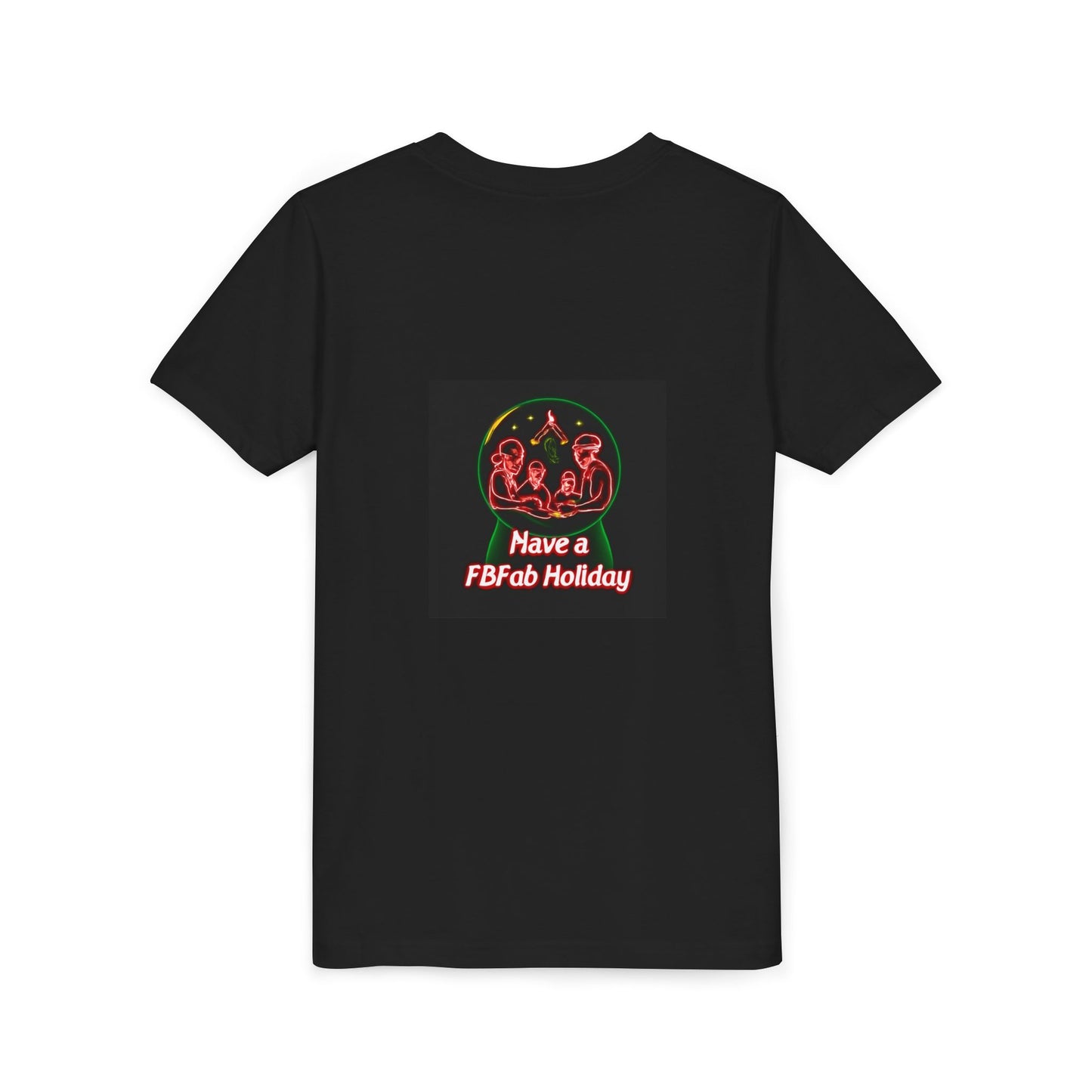 Youth Christmas Short Sleeve Tee, Holiday Tee, Xmas Gift for Kids, Fun Tee for Celebrations, Winter Festive Shirt