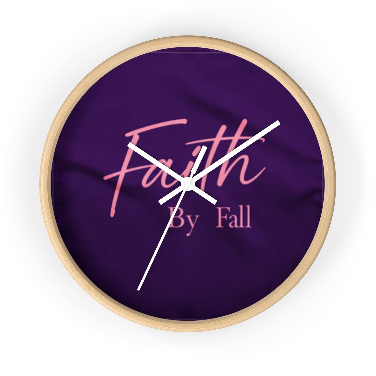 Inspirational Wall Clock - 'Faith By Fall' Purple Decor