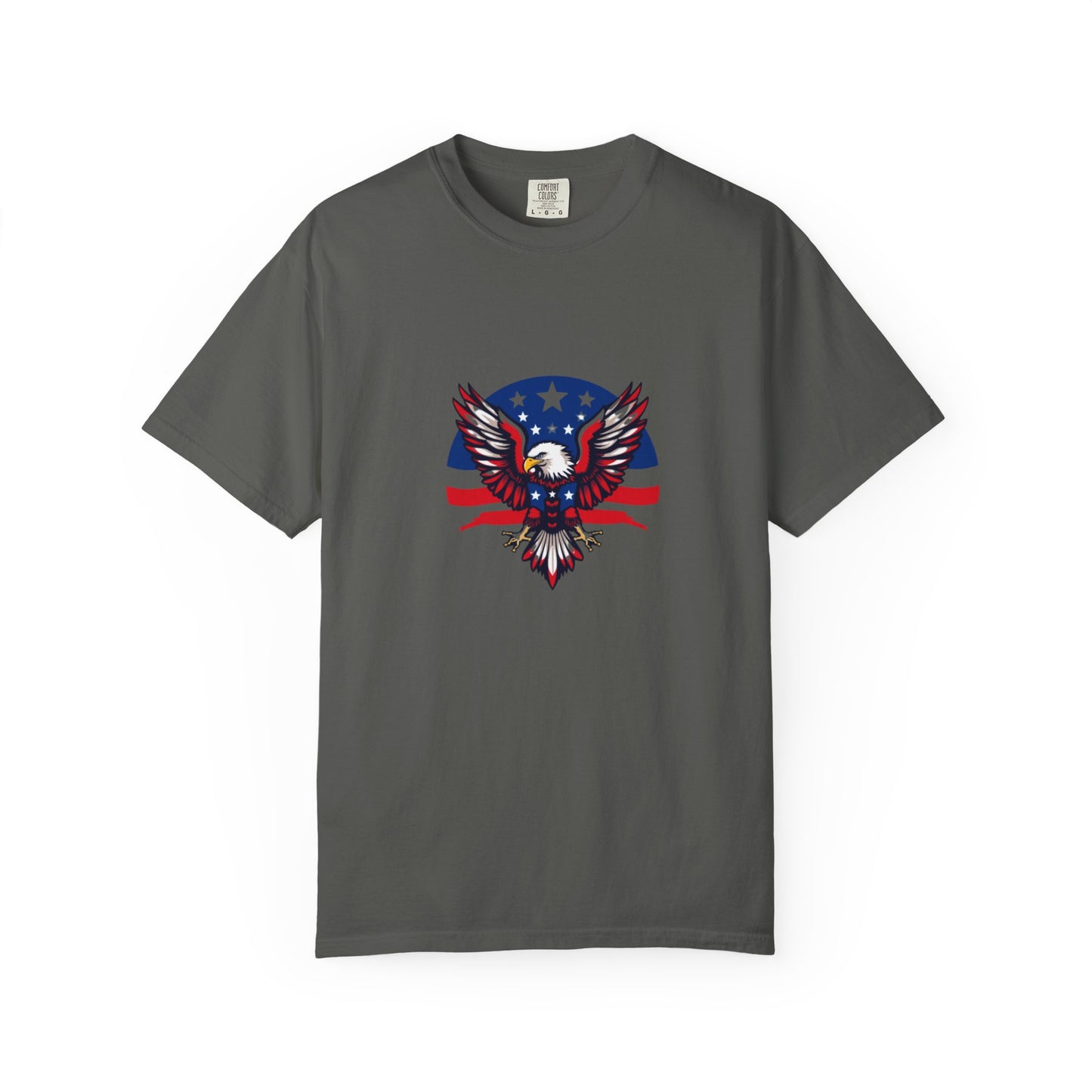 Patriotic T-Shirt with Eagle Graphic | Faith By Flag Tee, Unisex Apparel, Independence Day Shirt, Casual Wear, Gift for Veterans
