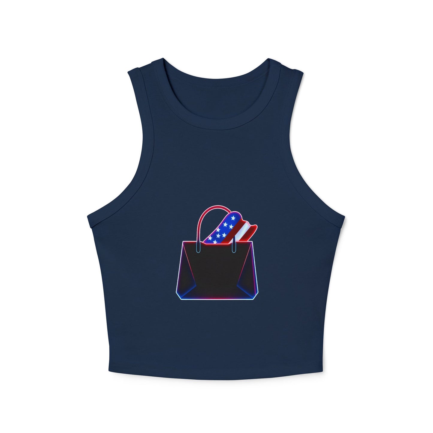 Patriotic Graphic Racerback Tank Top - Women's Summer Style, Independence Day Fashion, Concert Wear, Casual Chill