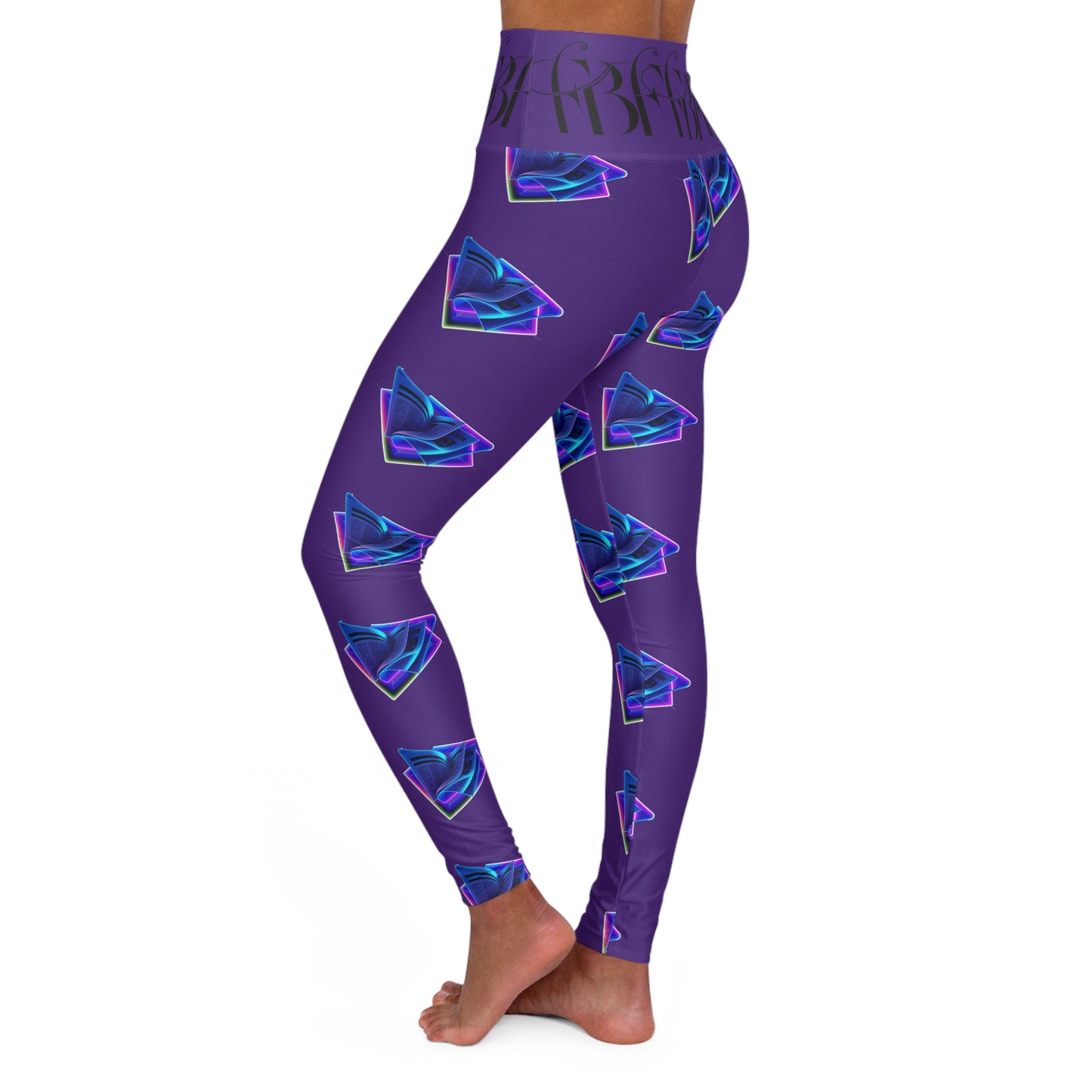 Vibrant High Waisted Yoga Leggings | Neon Butterfly Print, Fitness Wear, Workout Leggings, Active Apparel, Gift for Yogis