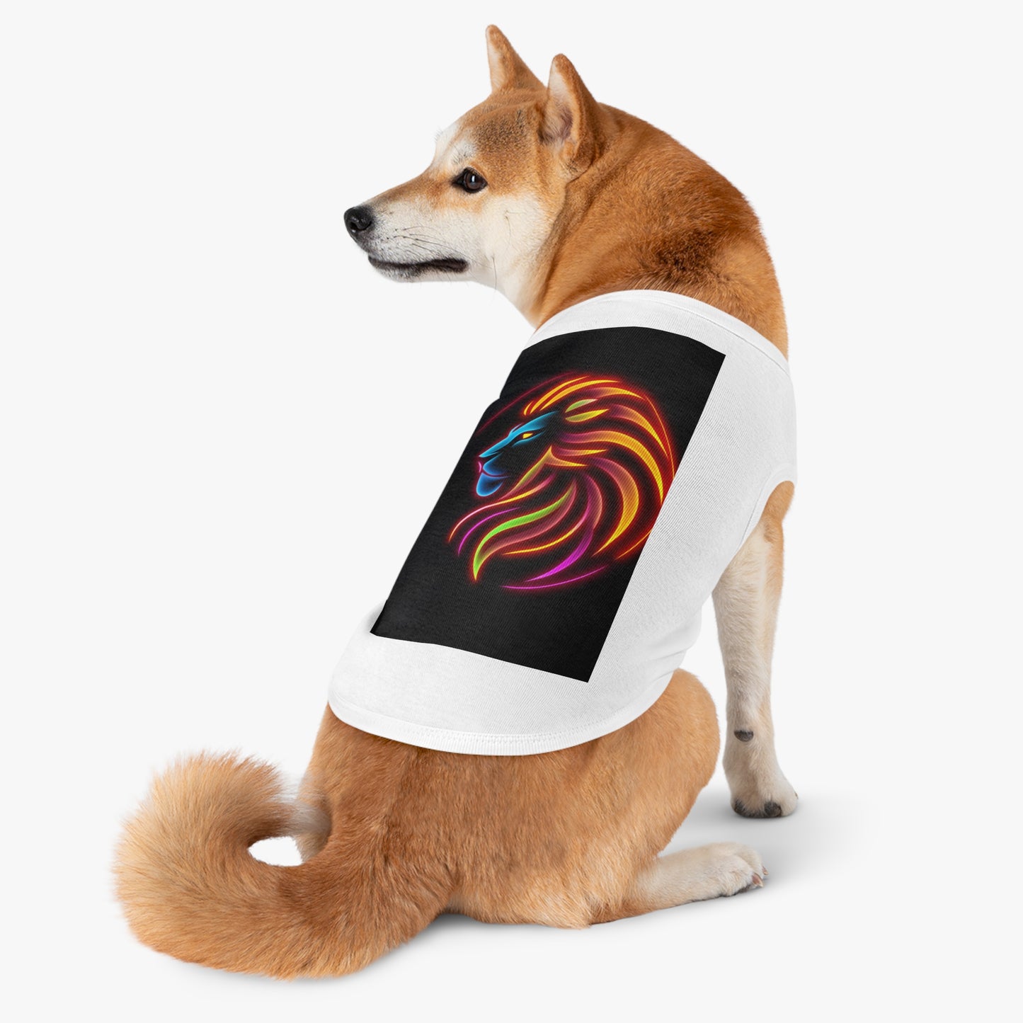 Radiant Lion Design Pet Tank Top, Colorful Dog Apparel, Summer Pet Wear, Cute Pet Gift, Stylish Animal Tank Top