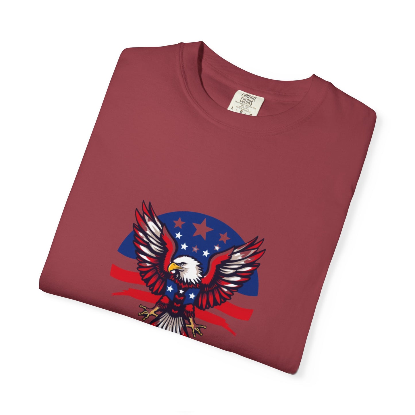 Patriotic T-Shirt with Eagle Graphic | Faith By Flag Tee, Unisex Apparel, Independence Day Shirt, Casual Wear, Gift for Veterans