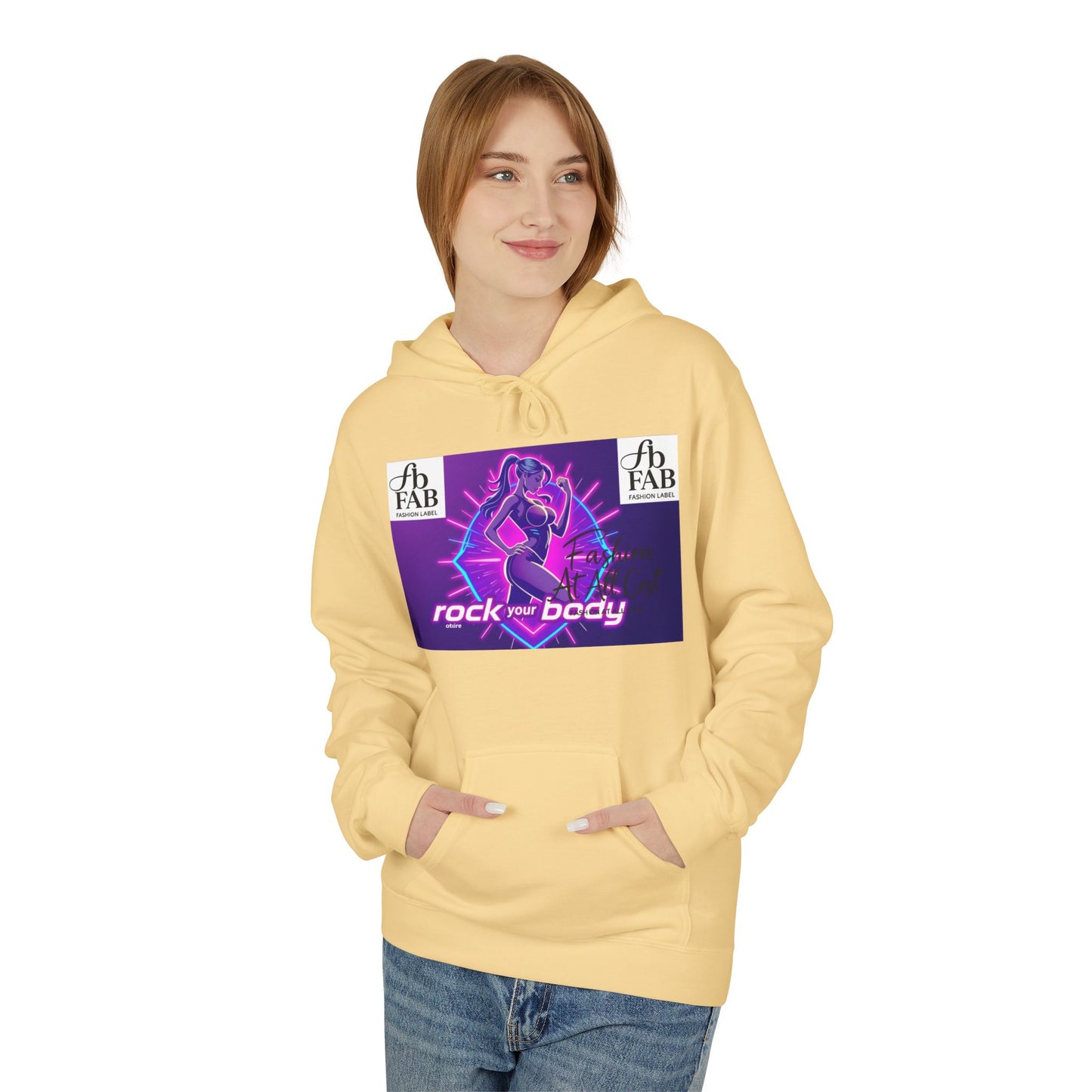 Rock Your Body Fleece Hoodie | Unisex Midweight Hoodie, Cozy Sweatshirt, Unique Gift for Fitness Lovers, Casual Wear, Music Inspired Apparel