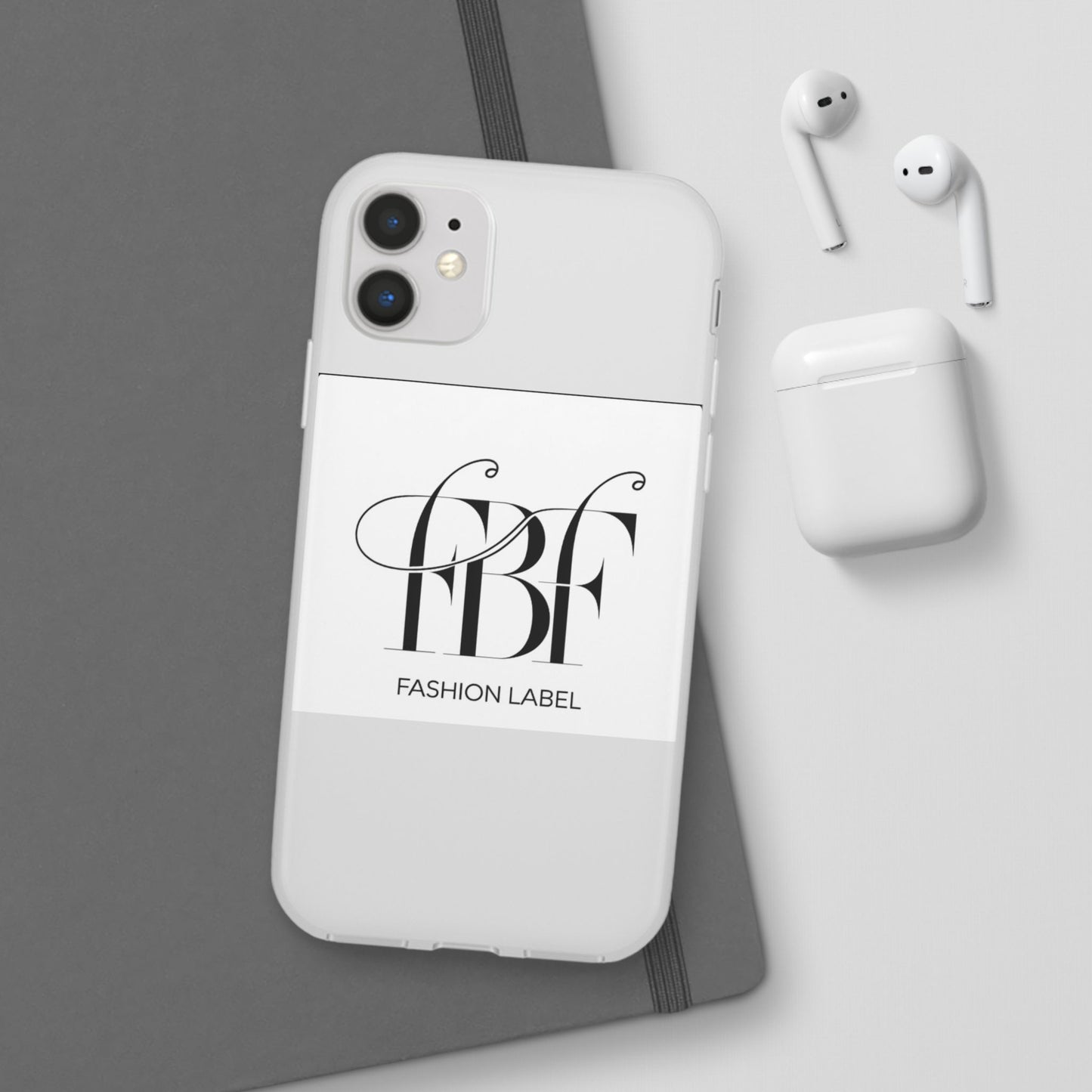 Chic Flexi Phone Case with Fashion Label Design