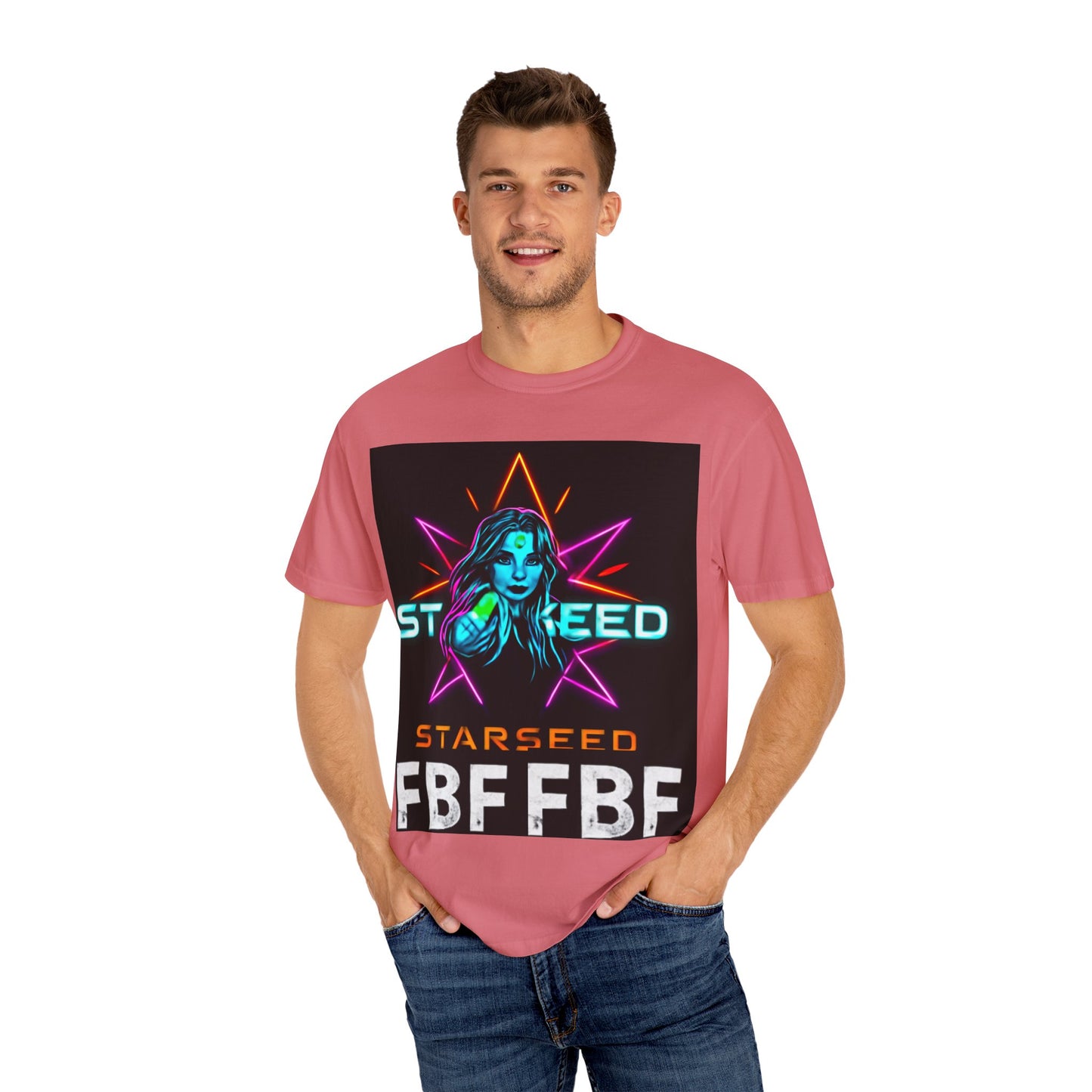 Neon Graphic T-Shirt - Starseed FBF Tee, Unisex Fashion, Cool Gift, Festival Wear, Retro Style, Casual Streetwear