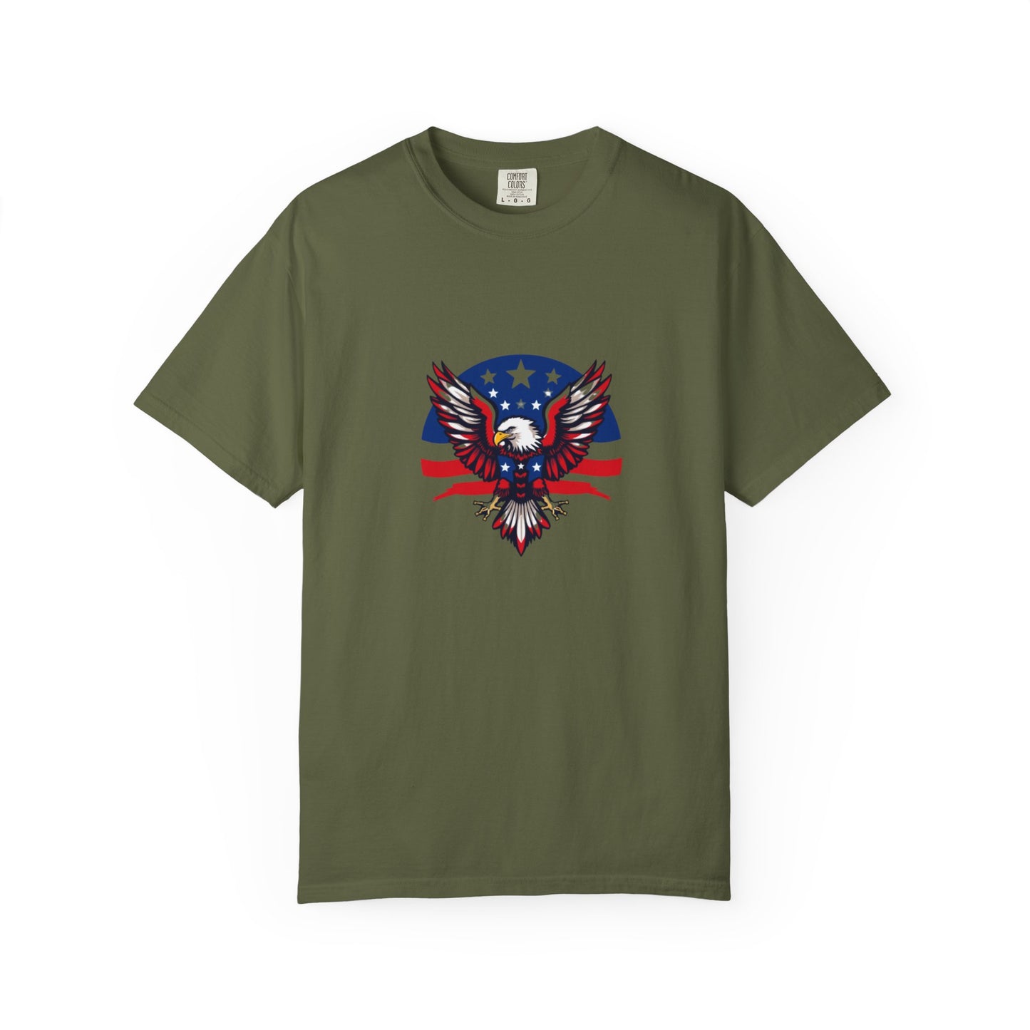 Patriotic T-Shirt with Eagle Graphic | Faith By Flag Tee, Unisex Apparel, Independence Day Shirt, Casual Wear, Gift for Veterans