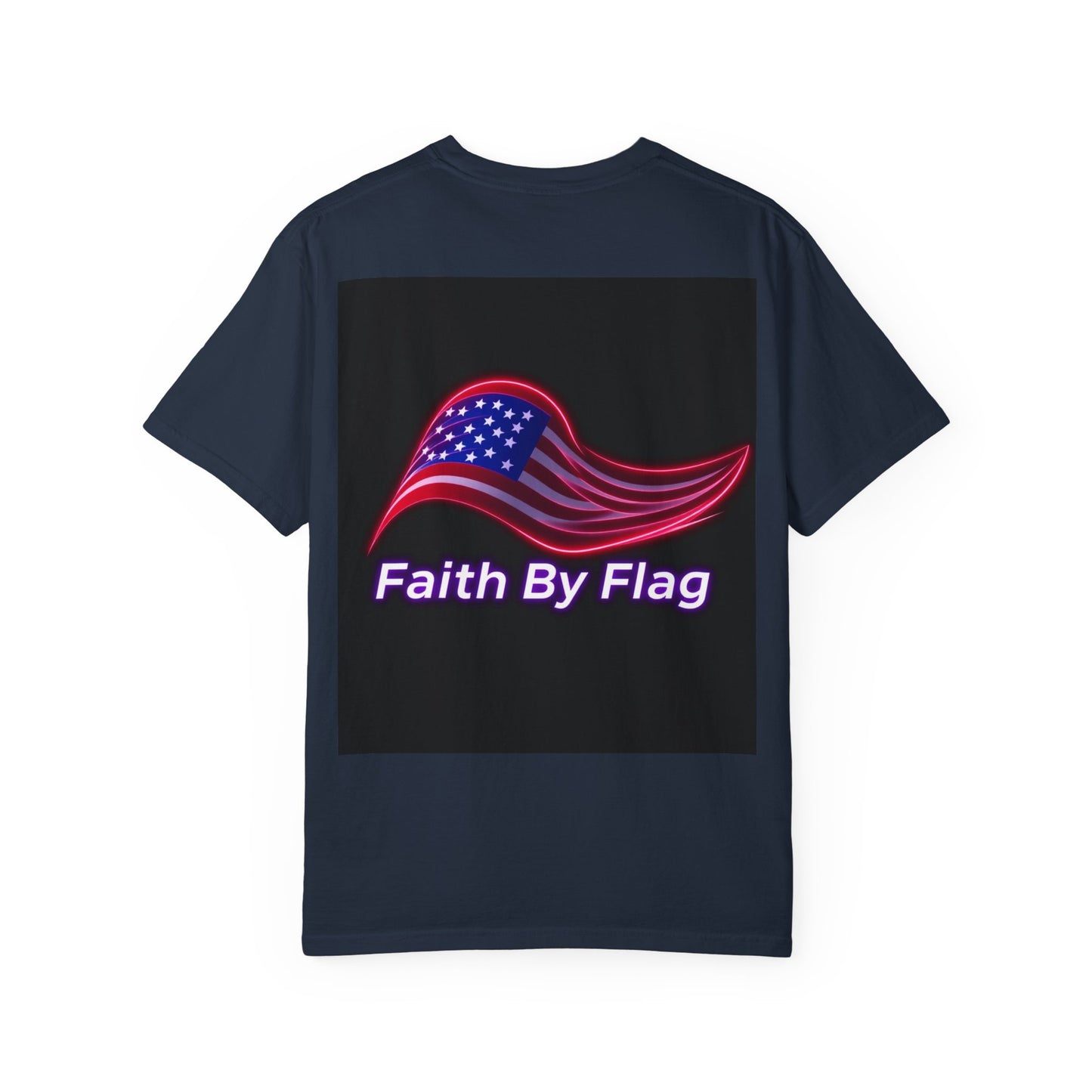 Patriotic T-Shirt with Eagle Graphic | Faith By Flag Tee, Unisex Apparel, Independence Day Shirt, Casual Wear, Gift for Veterans