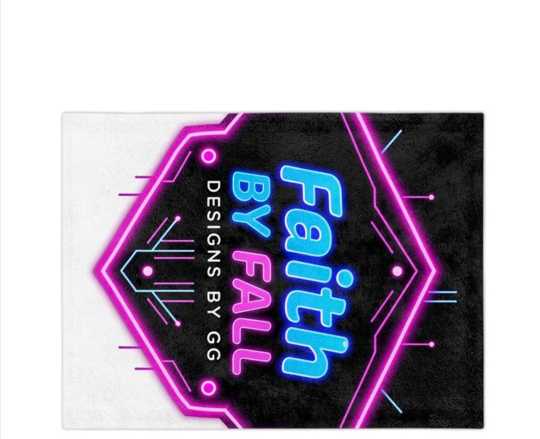 Neon Faith Blanket | Soft Microfiber Throw for Cozy Home Decor, Perfect for Gifts, Faith-Based Decor, Warmth & Comfort