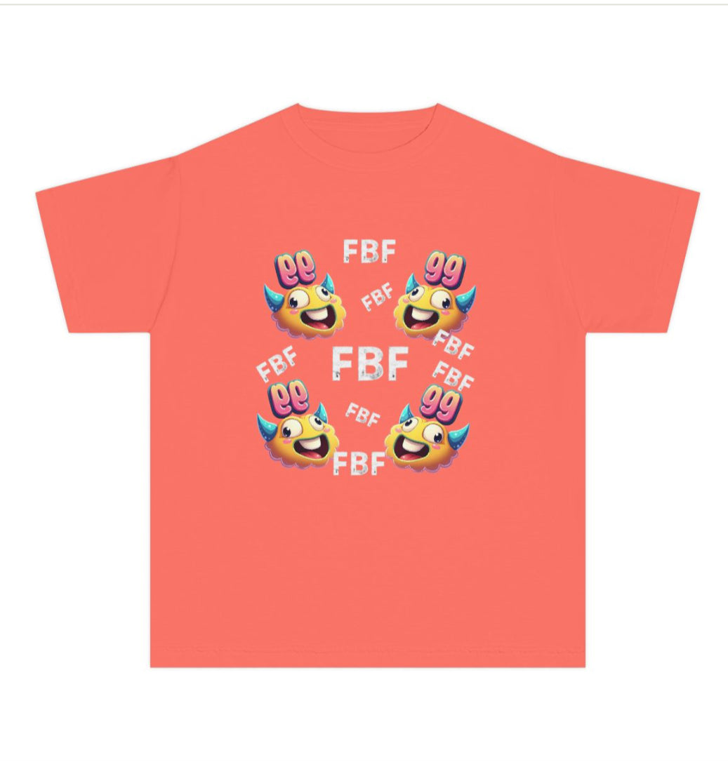 Emoji-Monster Design, Fun T-Shirt for Kids and Teens, Perfect for Parties, Birthdays, Casual Wear in Crimson