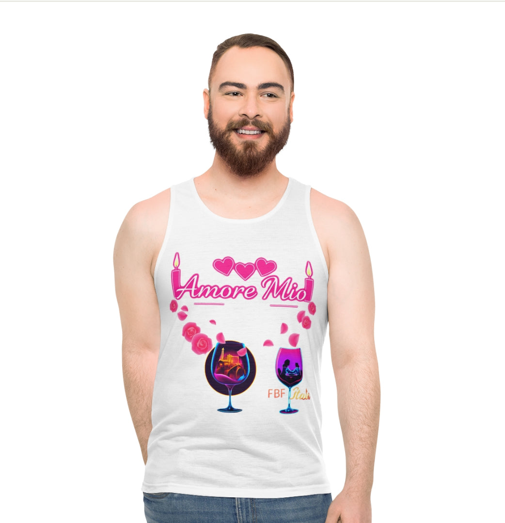 Romantic Unisex Tank Top | Perfect for Valentine’s Day, Couples, Date Nights, Summer Celebrations, Amore Mio Design