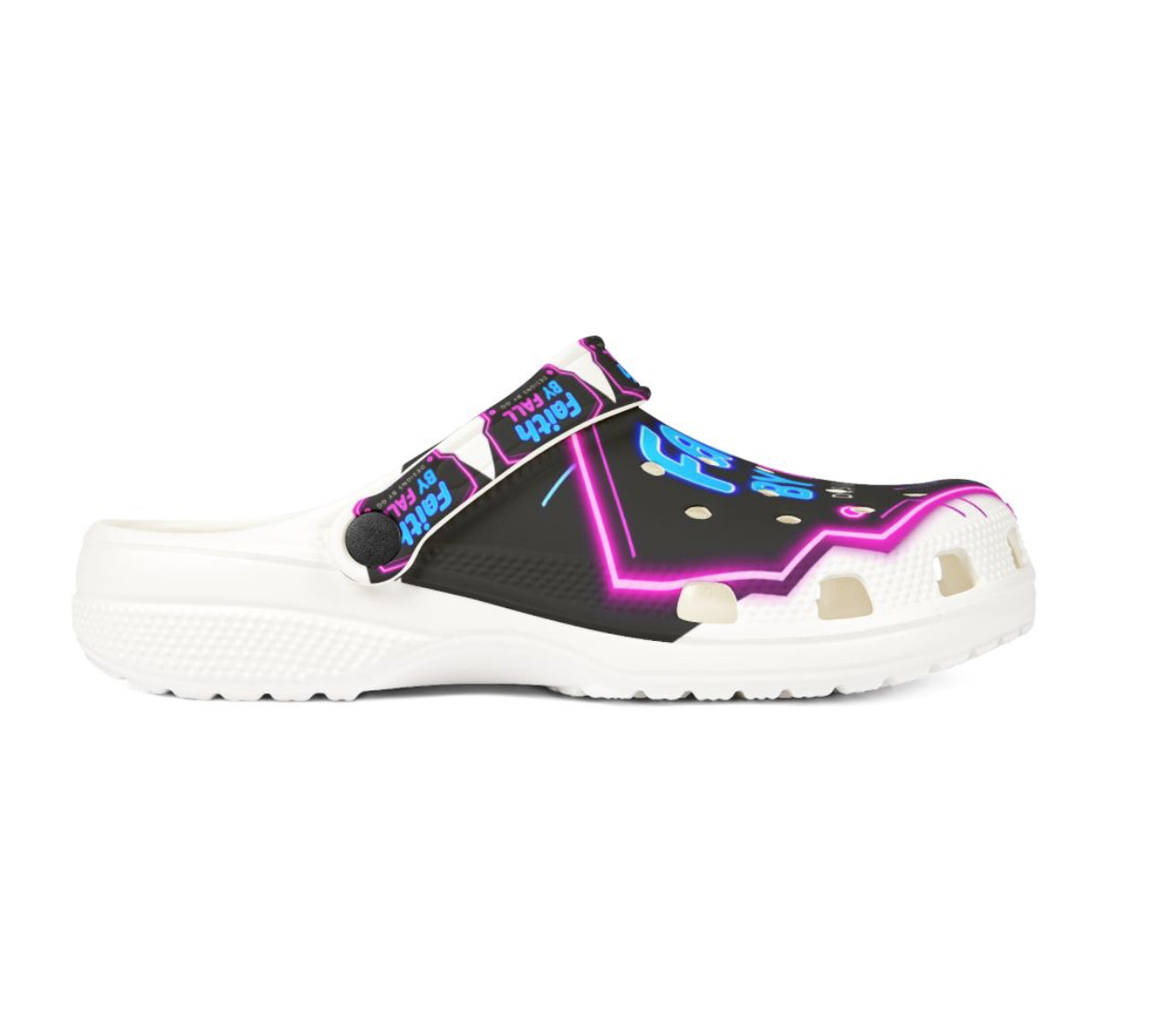 Neon Faith Slip-On Shoes, Comfortable Daily Footwear, Unique Faith-Themed Clogs, Great for Summer, Inspirational Gifts, Faith by Fall Shoes