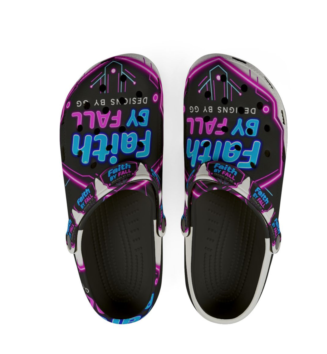 Neon Faith Slip-On Shoes, Comfortable Daily Footwear, Unique Faith-Themed Clogs, Great for Summer, Inspirational Gifts, Faith by Fall Shoes