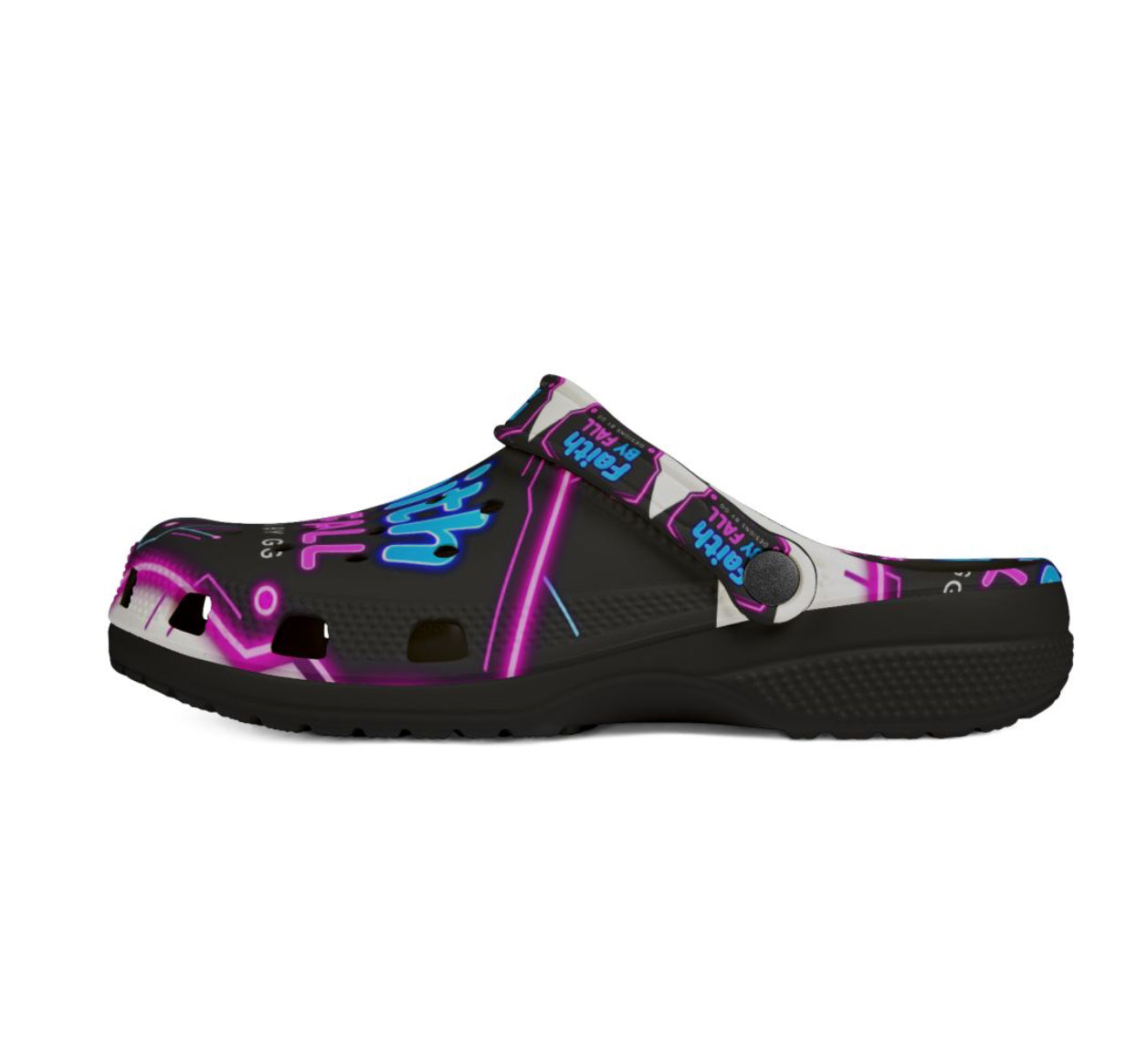 Neon Faith Slip-On Shoes, Comfortable Daily Footwear, Unique Faith-Themed Clogs, Great for Summer, Inspirational Gifts, Faith by Fall Shoes