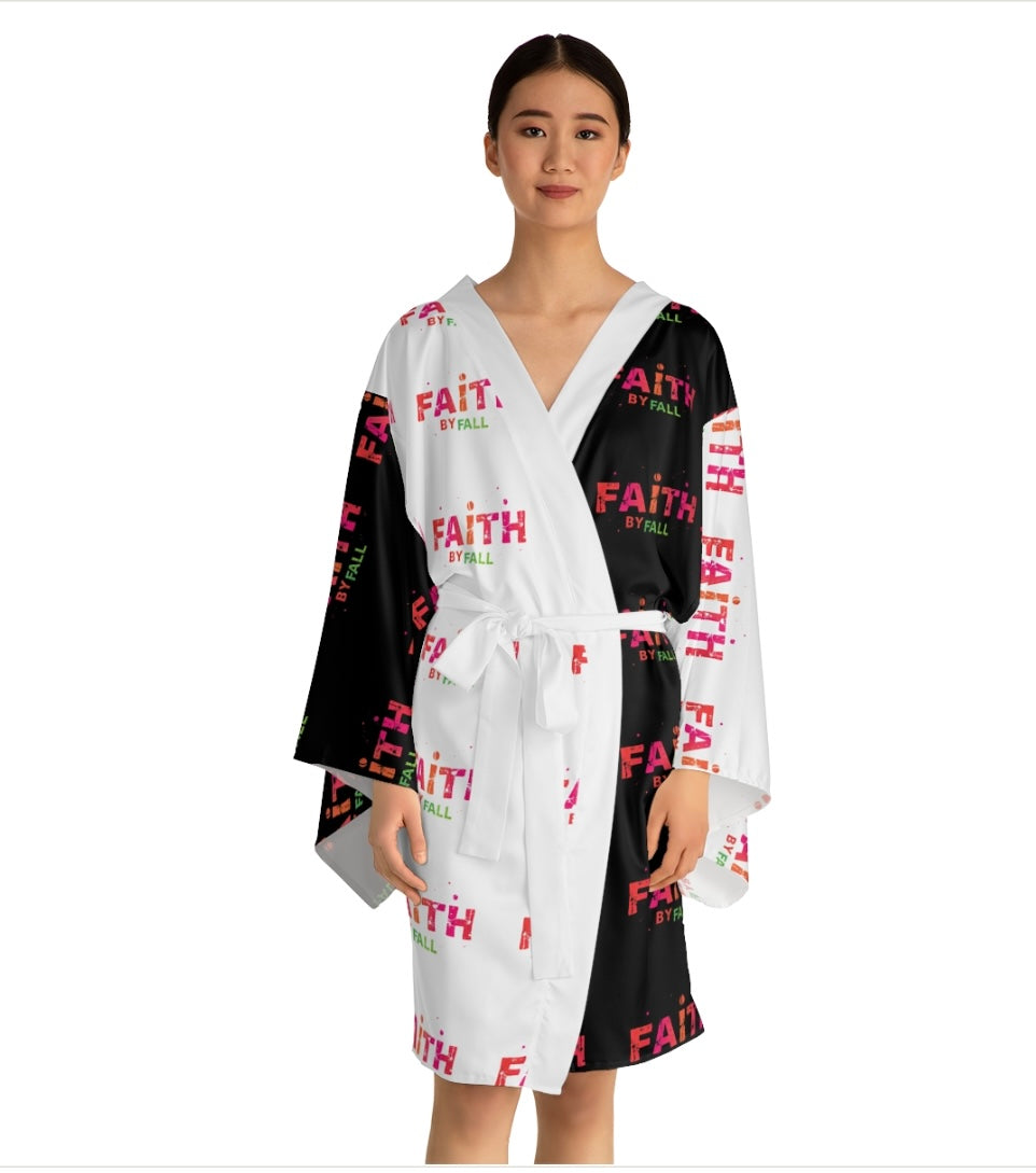 Faith Long Sleeve Kimono Robe | Cozy Loungewear, Spiritual Gift, Relaxation Apparel, Faith Inspired Outfit, Comfortable HomewearP