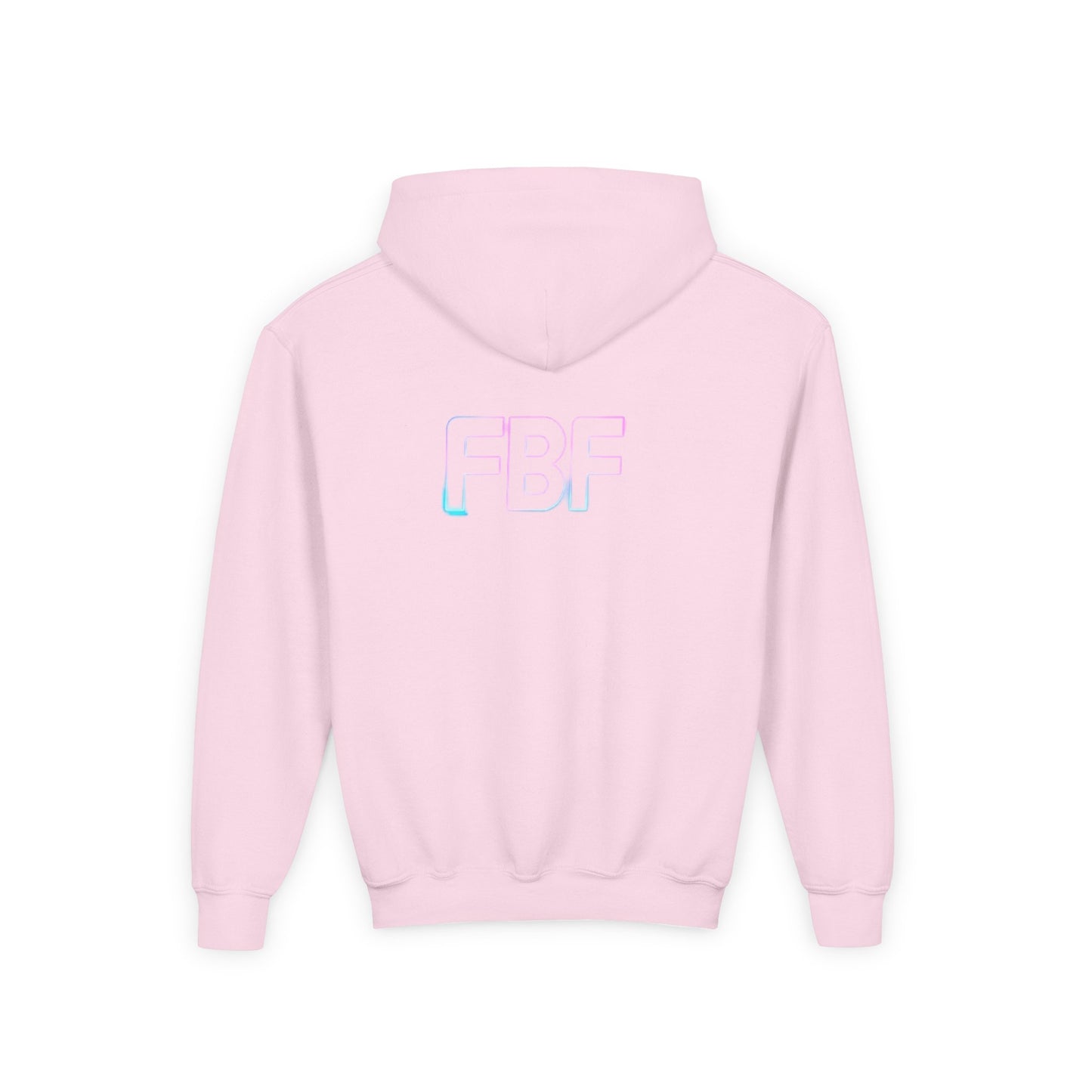 Youth Hoodie with Pastel Soundwave & FBF Back Print – Cute Music Graphic Pullover
