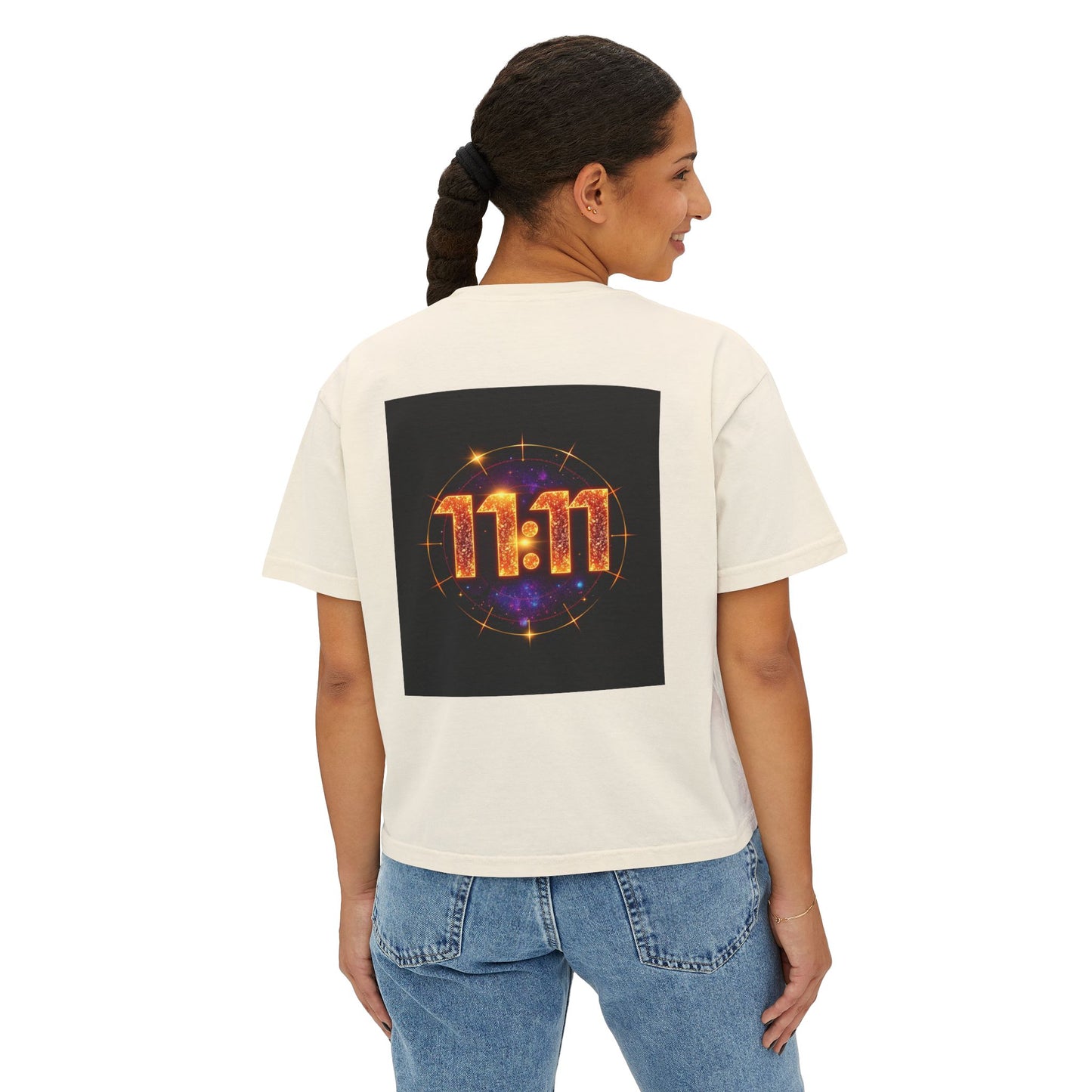 Cosmic 11:11 Women's Boxy Tee - Spiritual Vibes, Astrology Gift, Trendy Summer Tee, Comfortable Everyday Wear