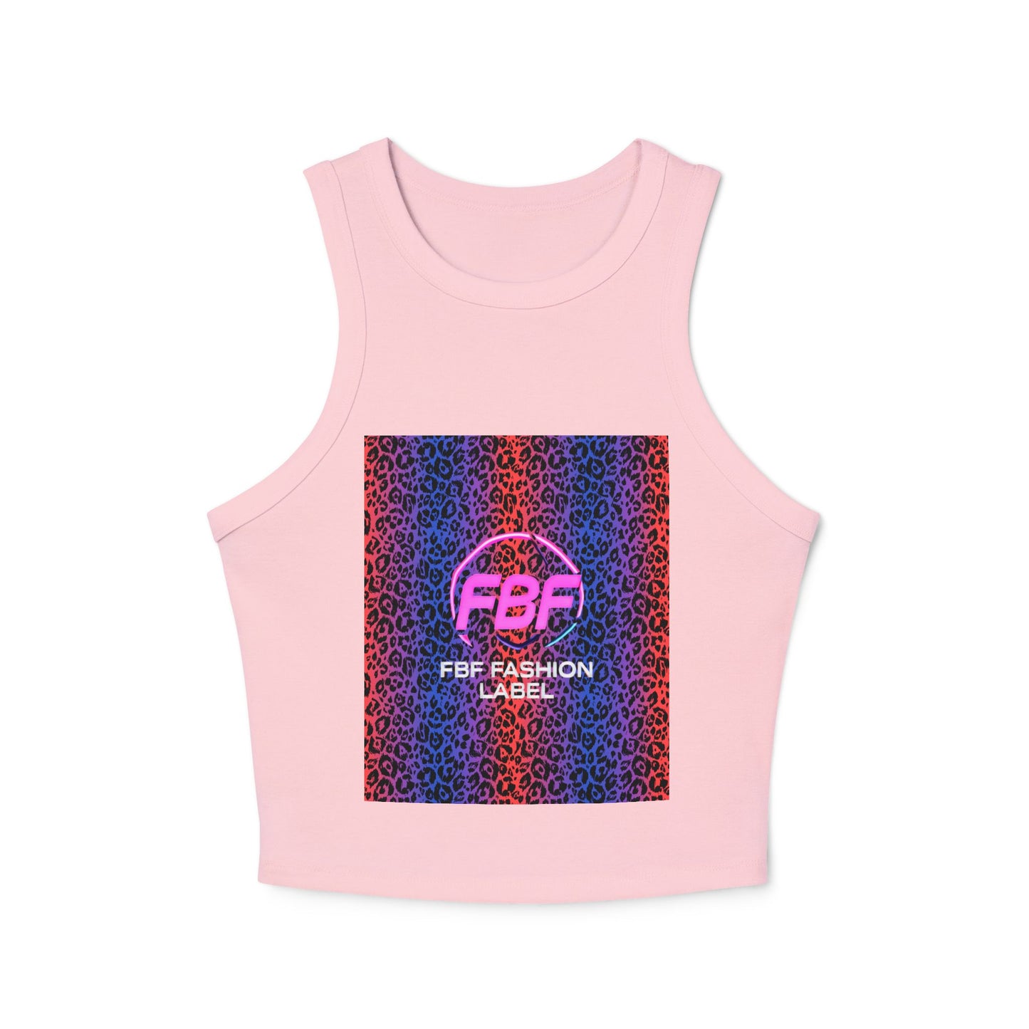 Pink FBF Women's Micro Rib Racer Tank Top