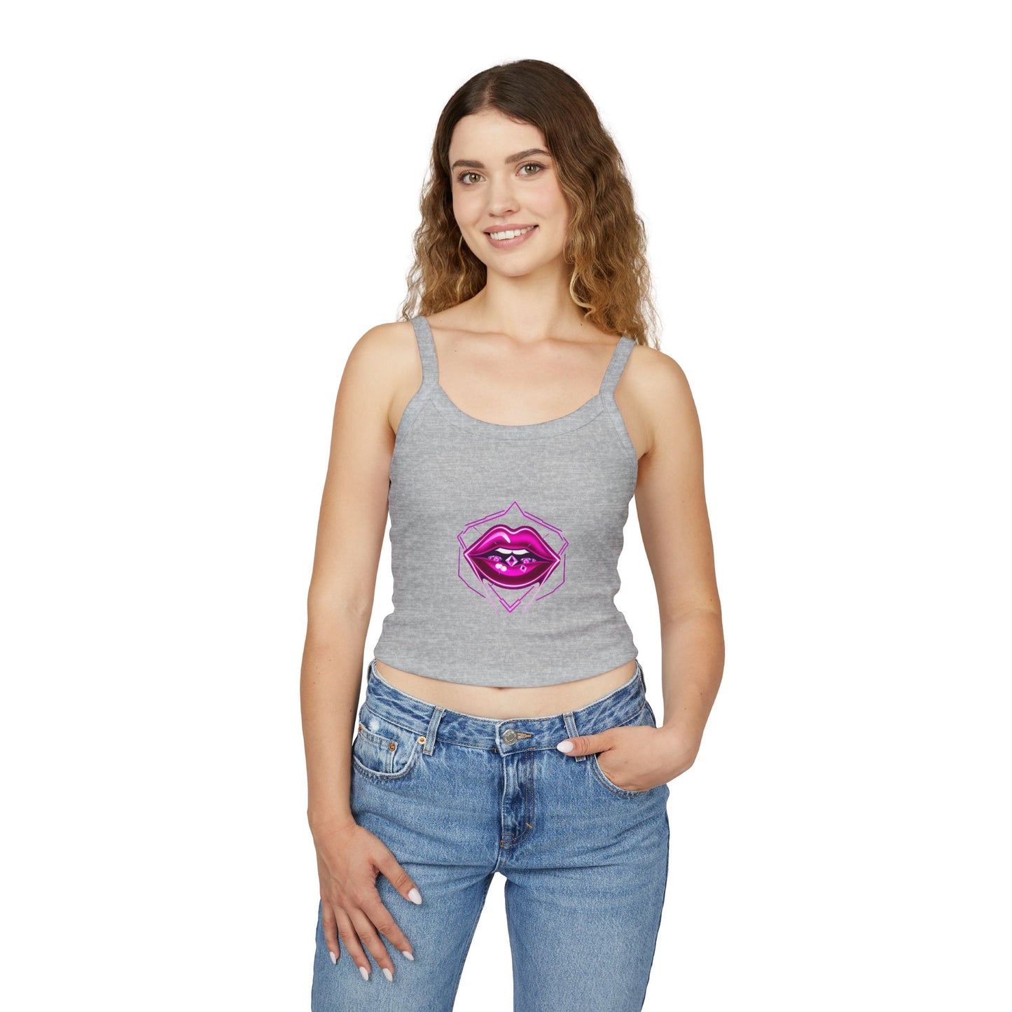 Feminine Graphic Tank Top with Bold Lip Design, Stylish Summer Wear, Perfect for Festivals, Parties, Gifts for Fashion Lovers, Women's [...]