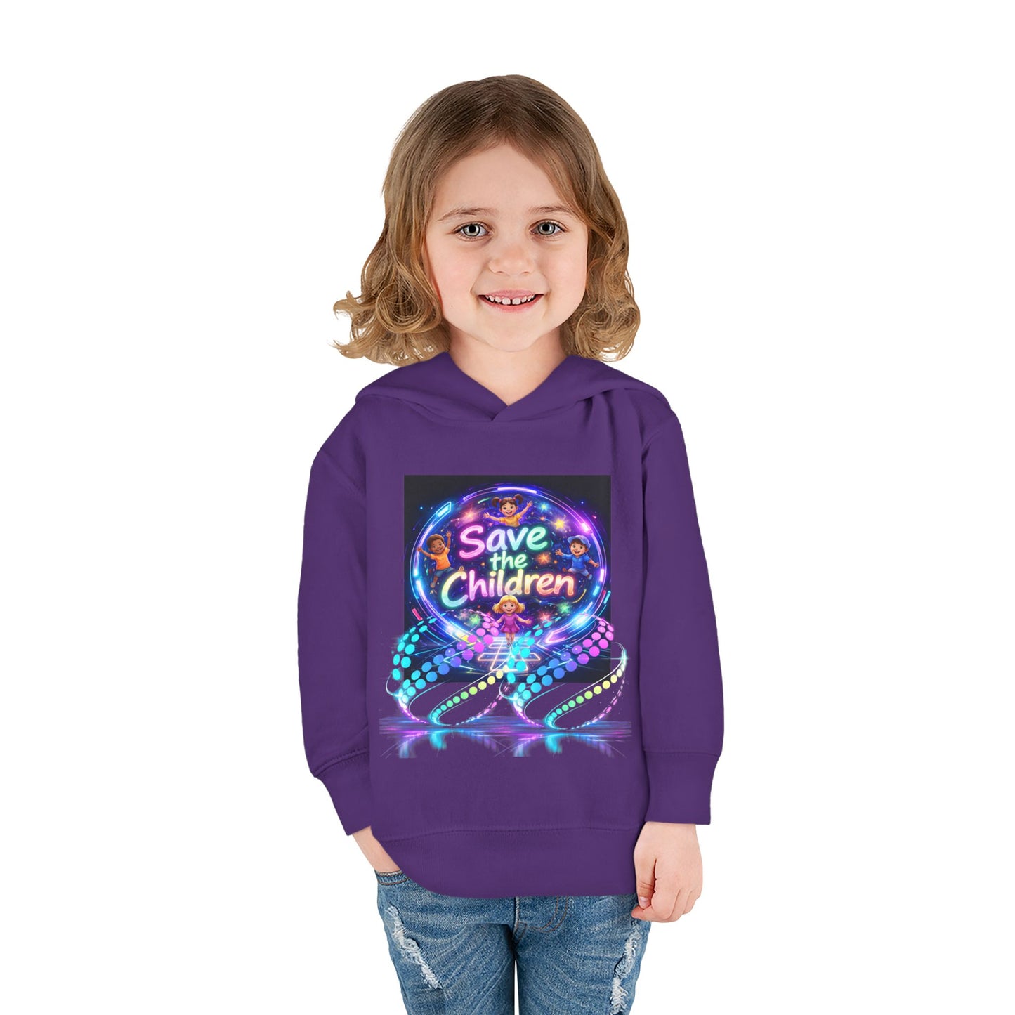 Save the Children Toddler Hoodie — Colorful Neon FBF Charity Pullover